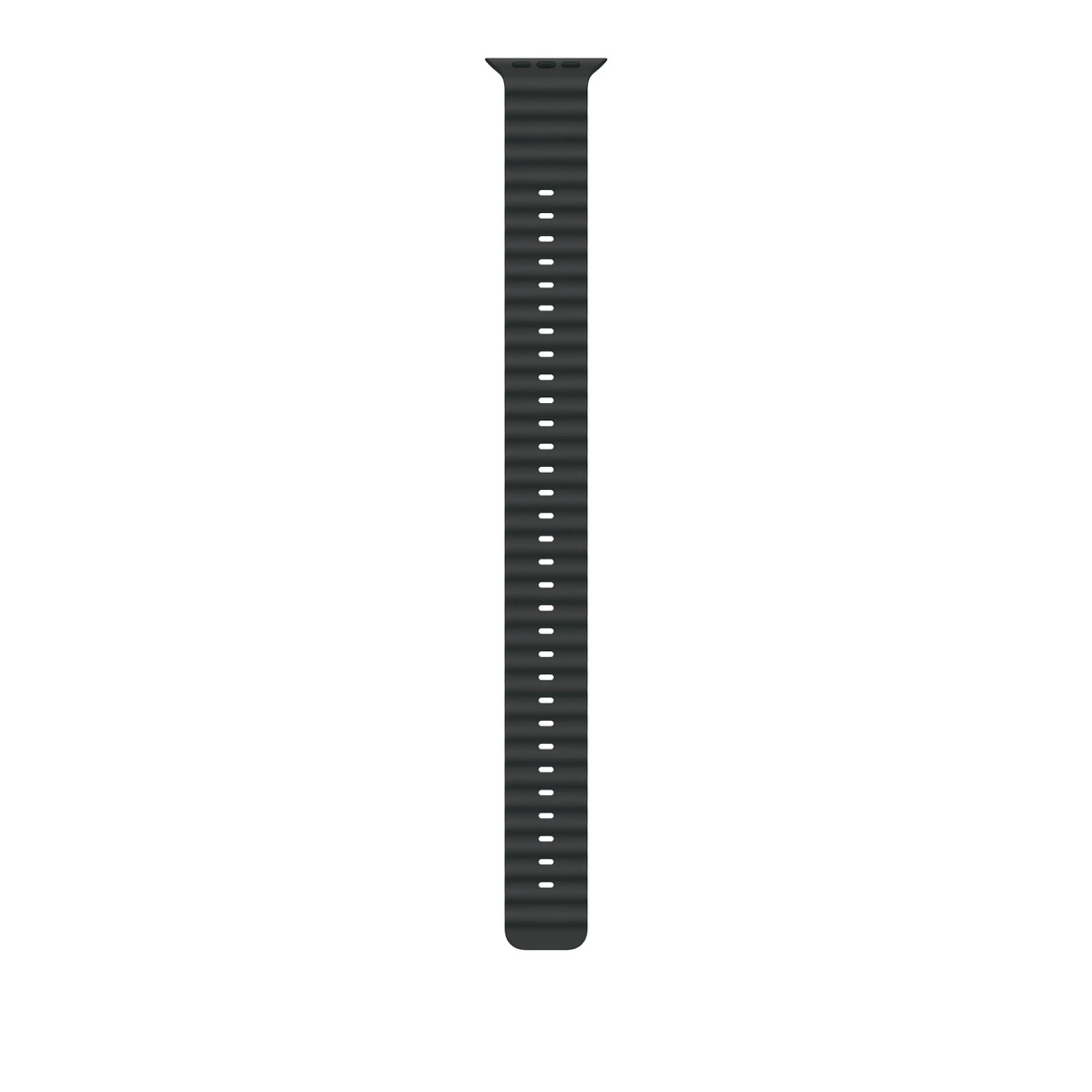 Apple Watch 49mm Band:  Black Ocean Band Extension - Natural Titanium Finish