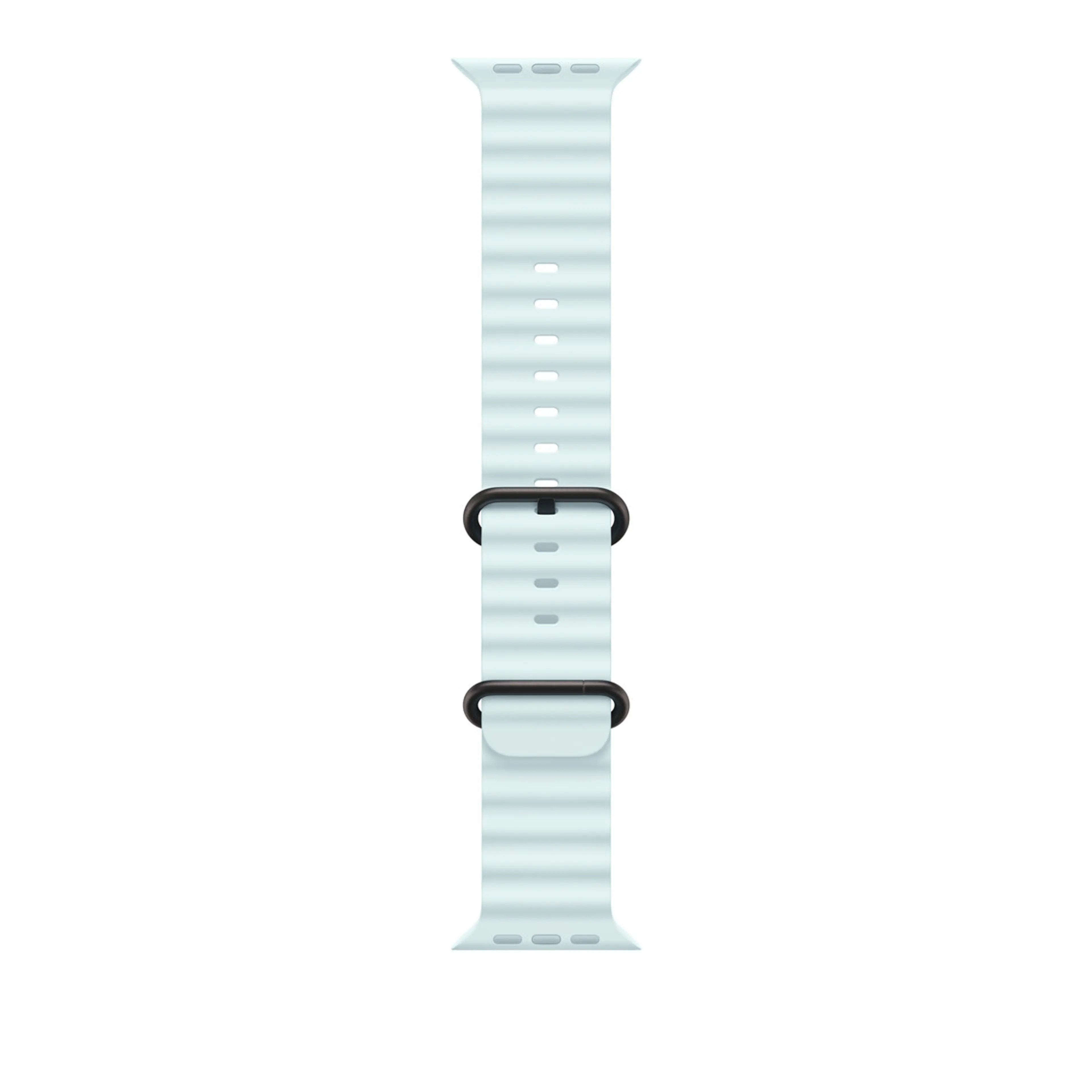 Apple Watch 49mm Band:  Ice Blue Ocean Band - Black Titanium Finish
