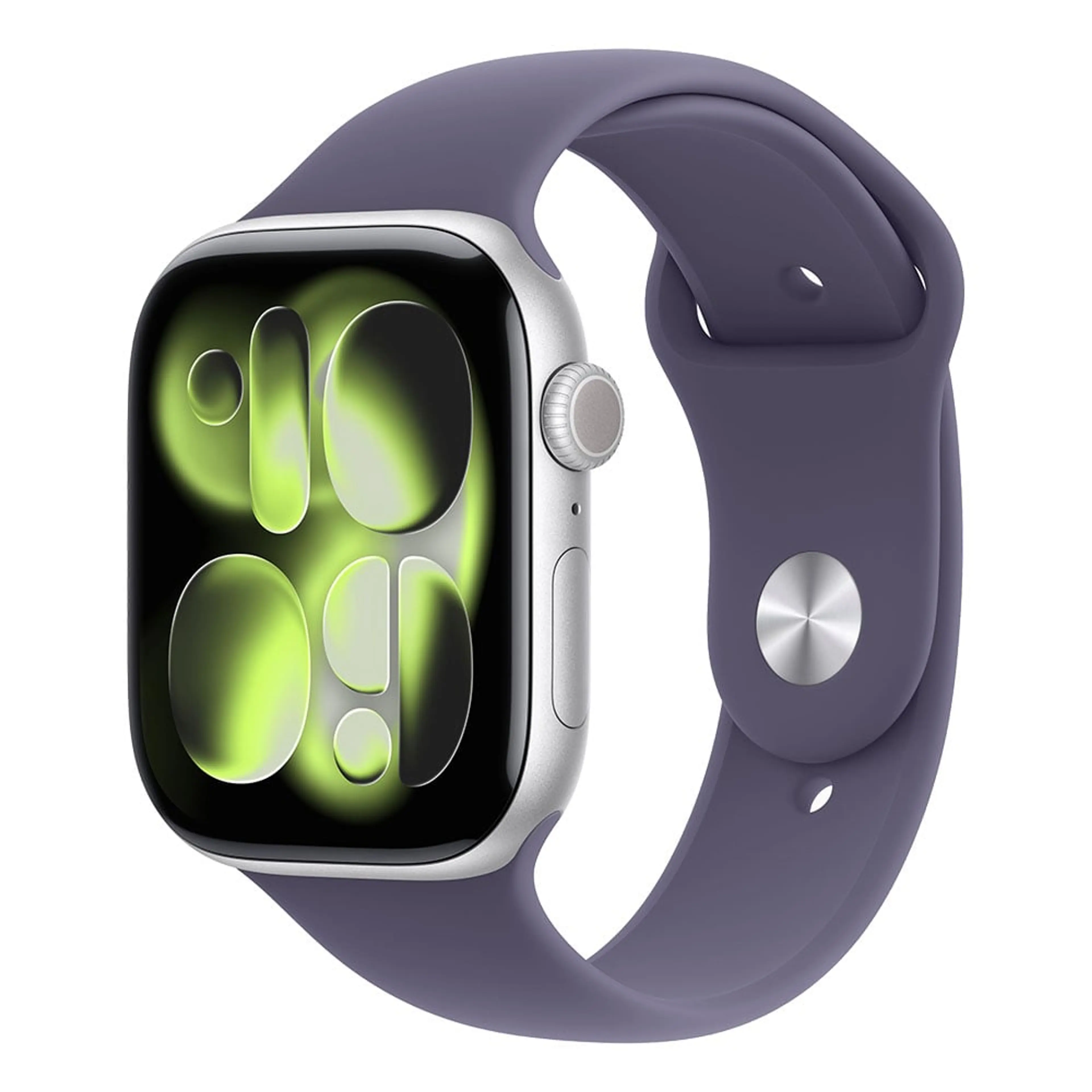 Apple Watch Series 11 GPS 46mm Silver Aluminium Case with Purple Fog Sport Band - S/M