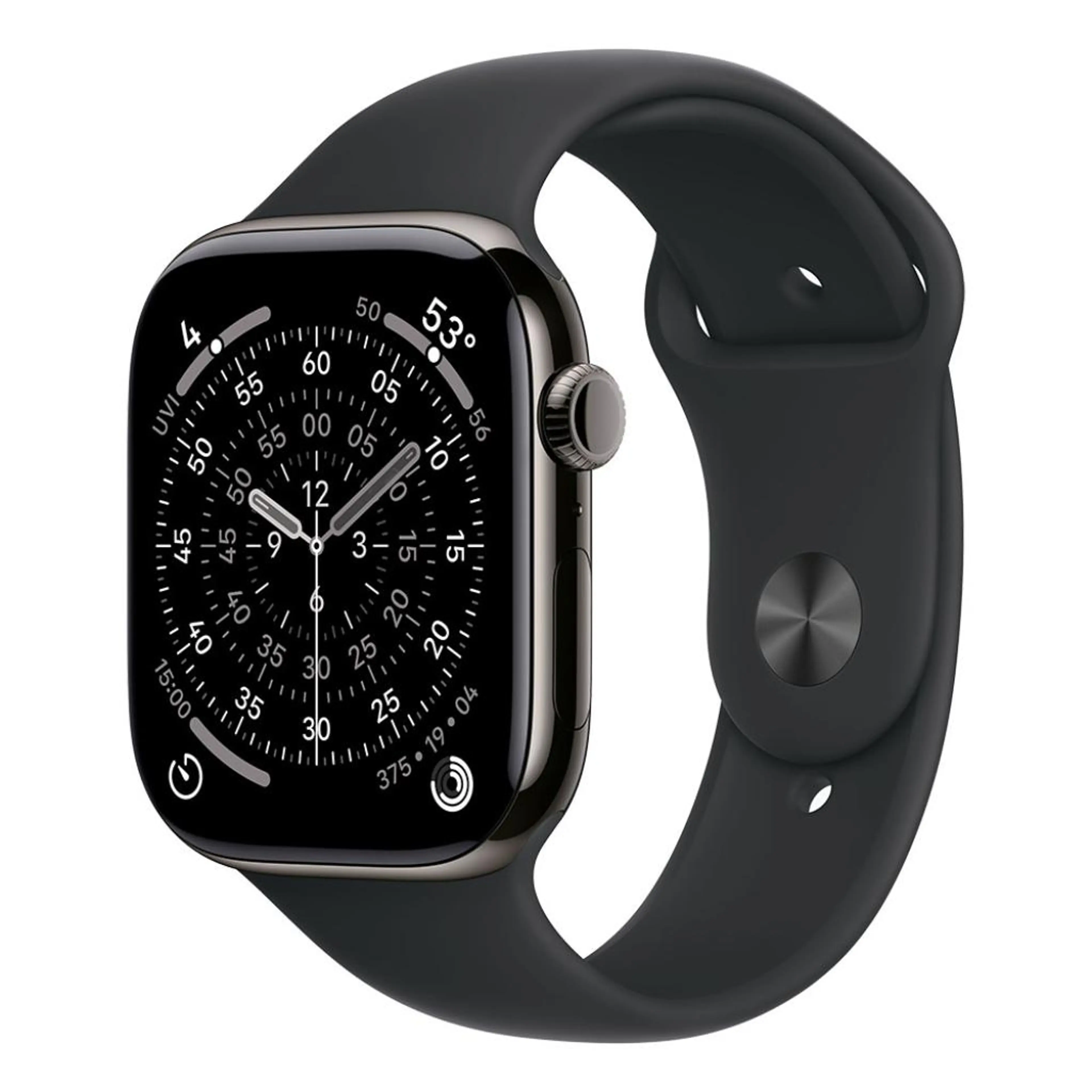 Apple Watch Series 11 GPS + Cellular 46mm Slate Titanium Case with Black Sport Band - S/M