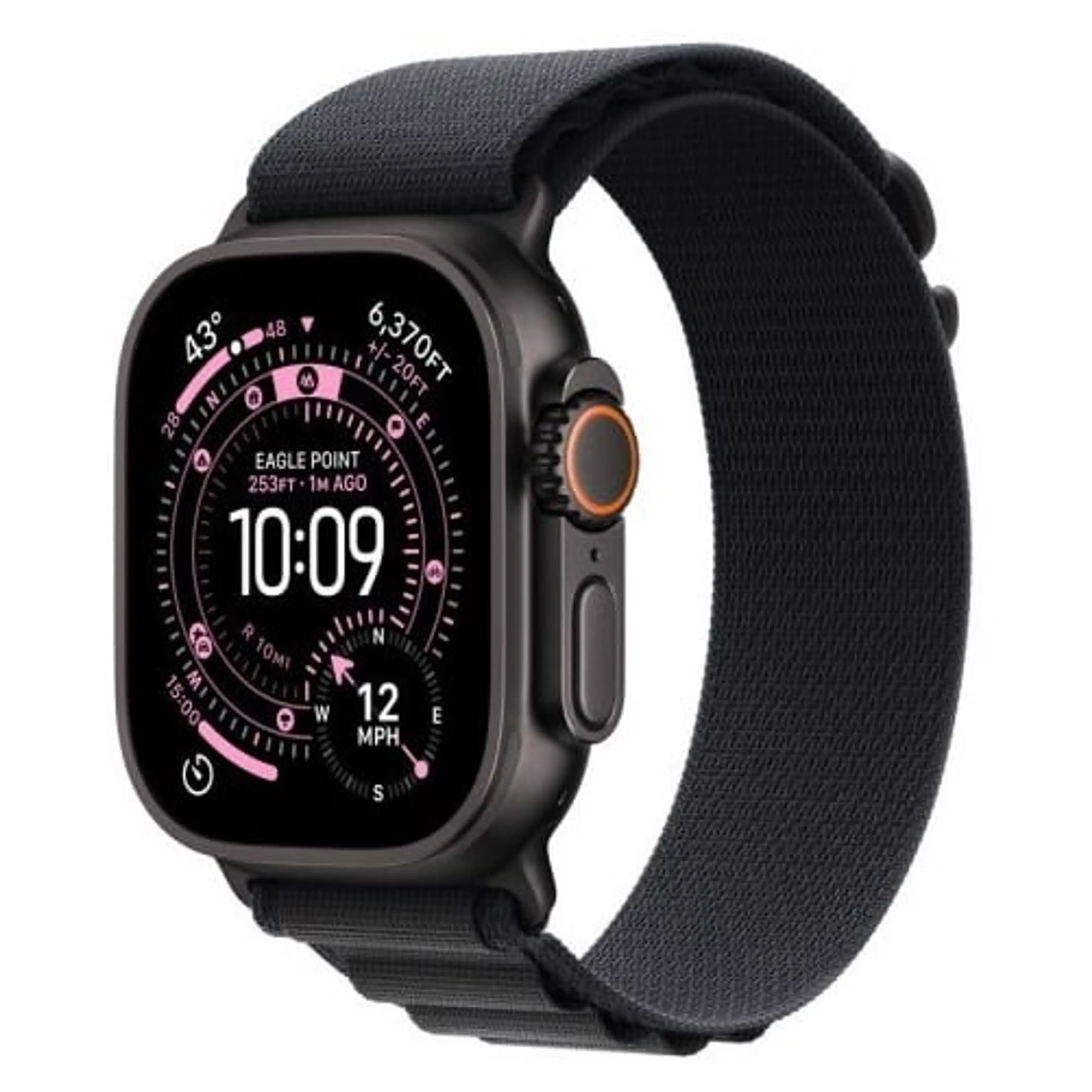 Apple Watch Ultra 3 GPS + Cellular 49mm Black Titanium Case with Black Alpine Loop - Medium