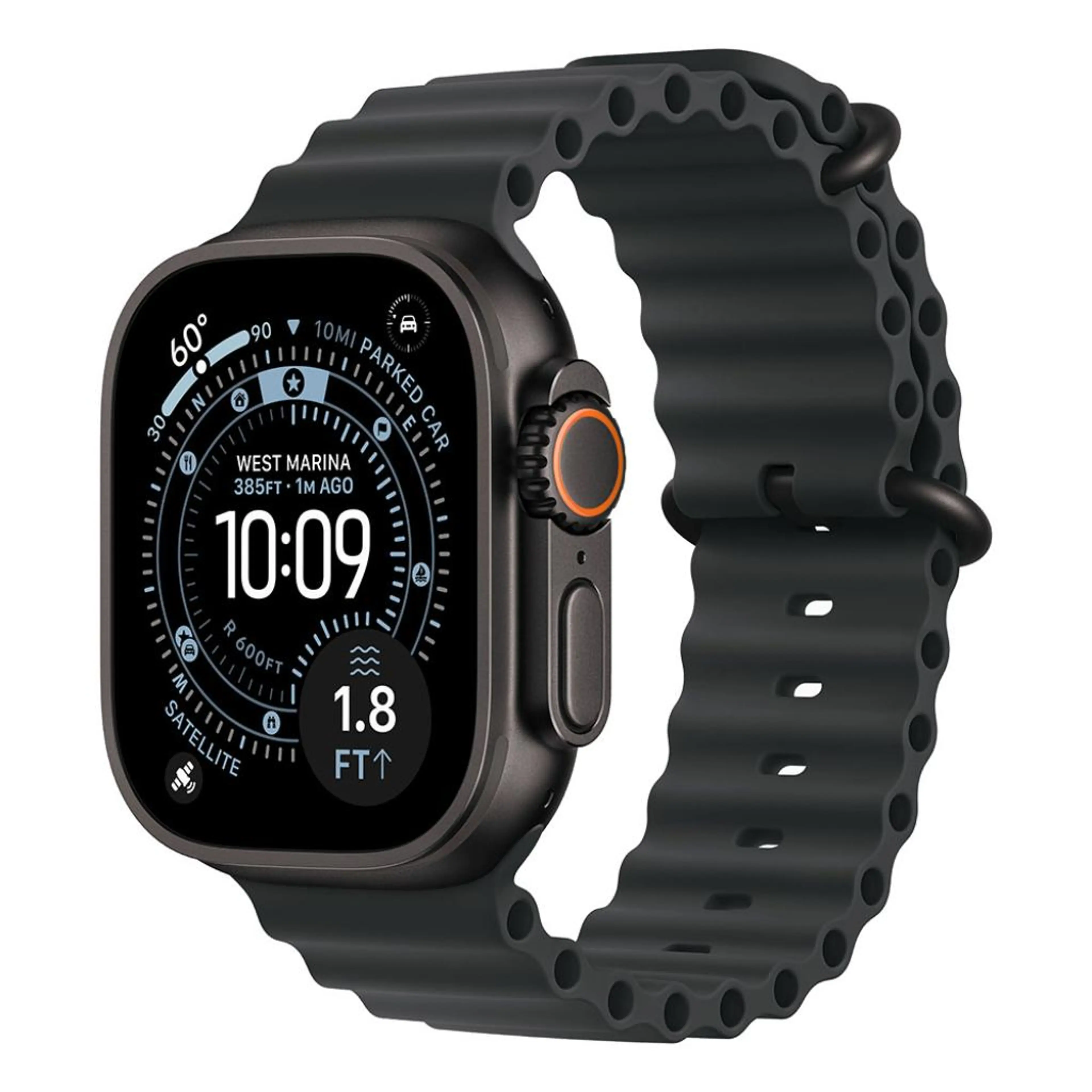 Apple Watch Ultra 3 GPS + Cellular 49mm Black Titanium Case with Black Ocean Band