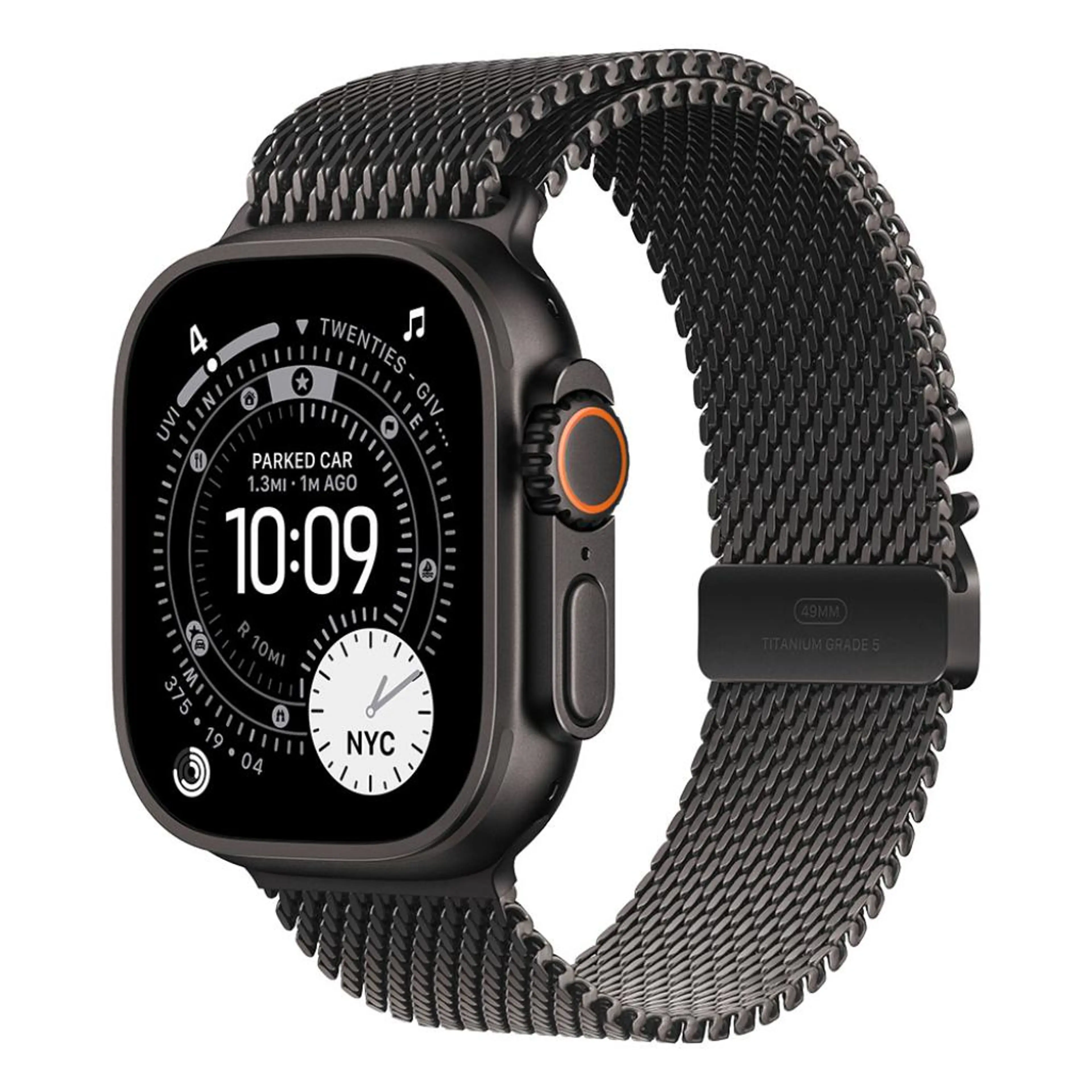 Apple Watch Ultra 3 GPS + Cellular 49mm Black Titanium Case with Black Titanium Milanese Loop - Small