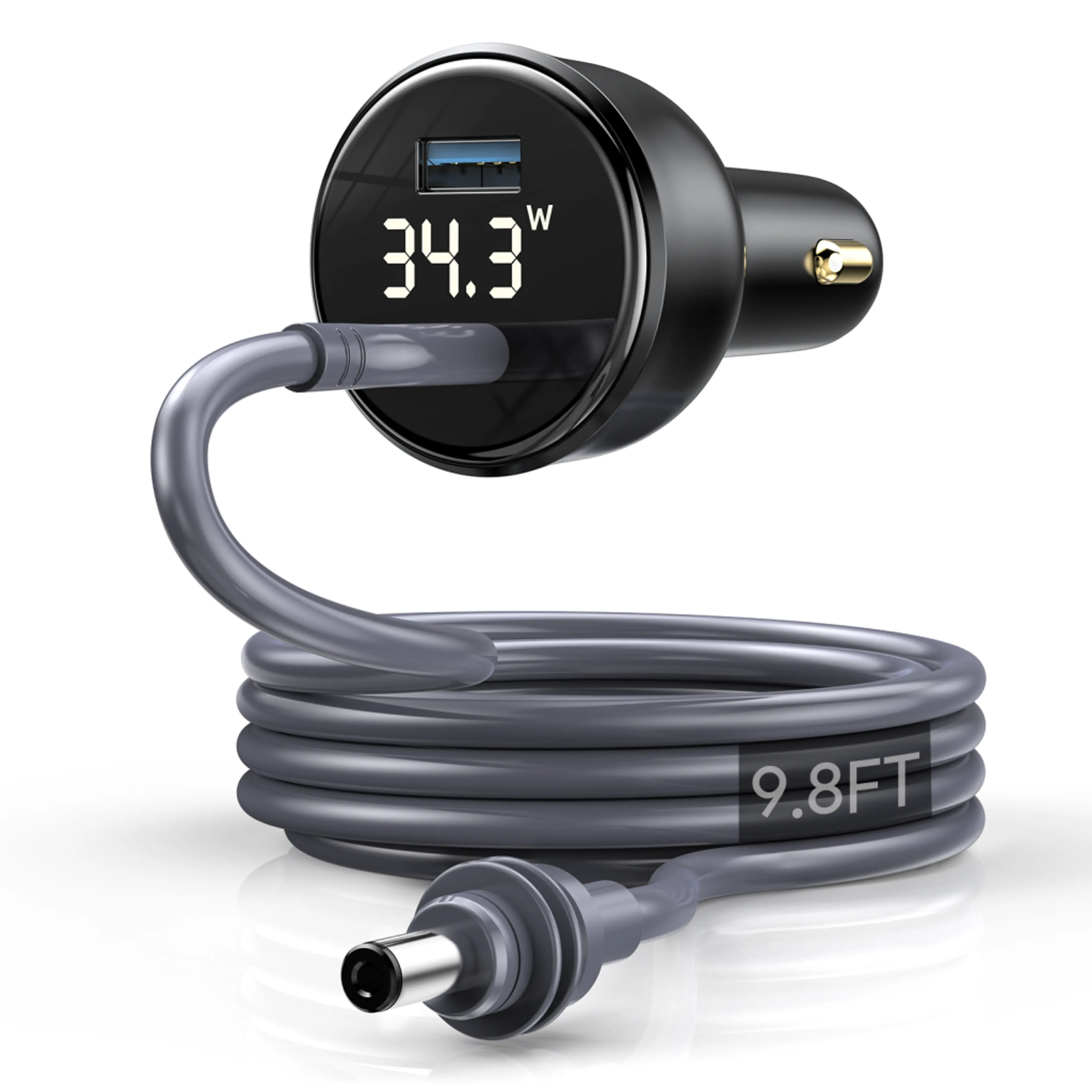 Автомобилно 2-в-1 захранване 12V за Starlink Mini (3м, 100W, LED дисплей)