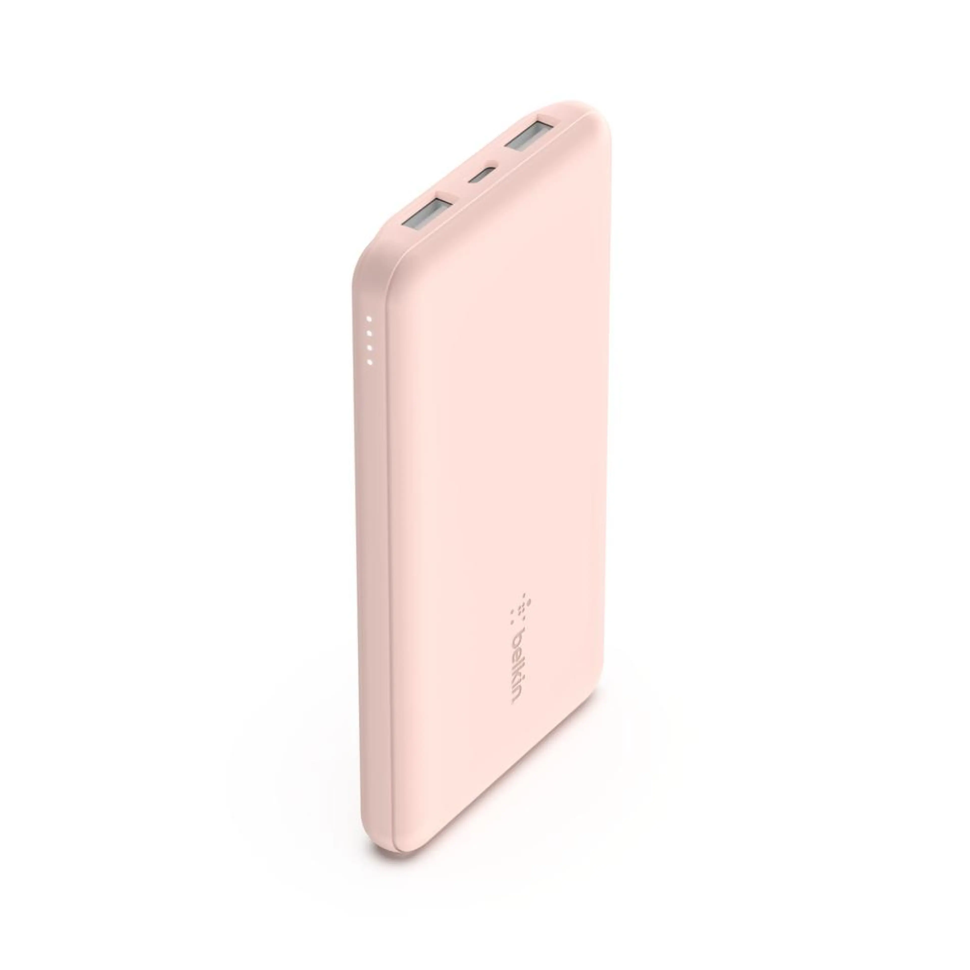 Belkin BOOST CHARGE (10000 mAH) Power Bank with USB-C 15W - Dual USB-A - 15cm USB-A to C Cable - Pink
