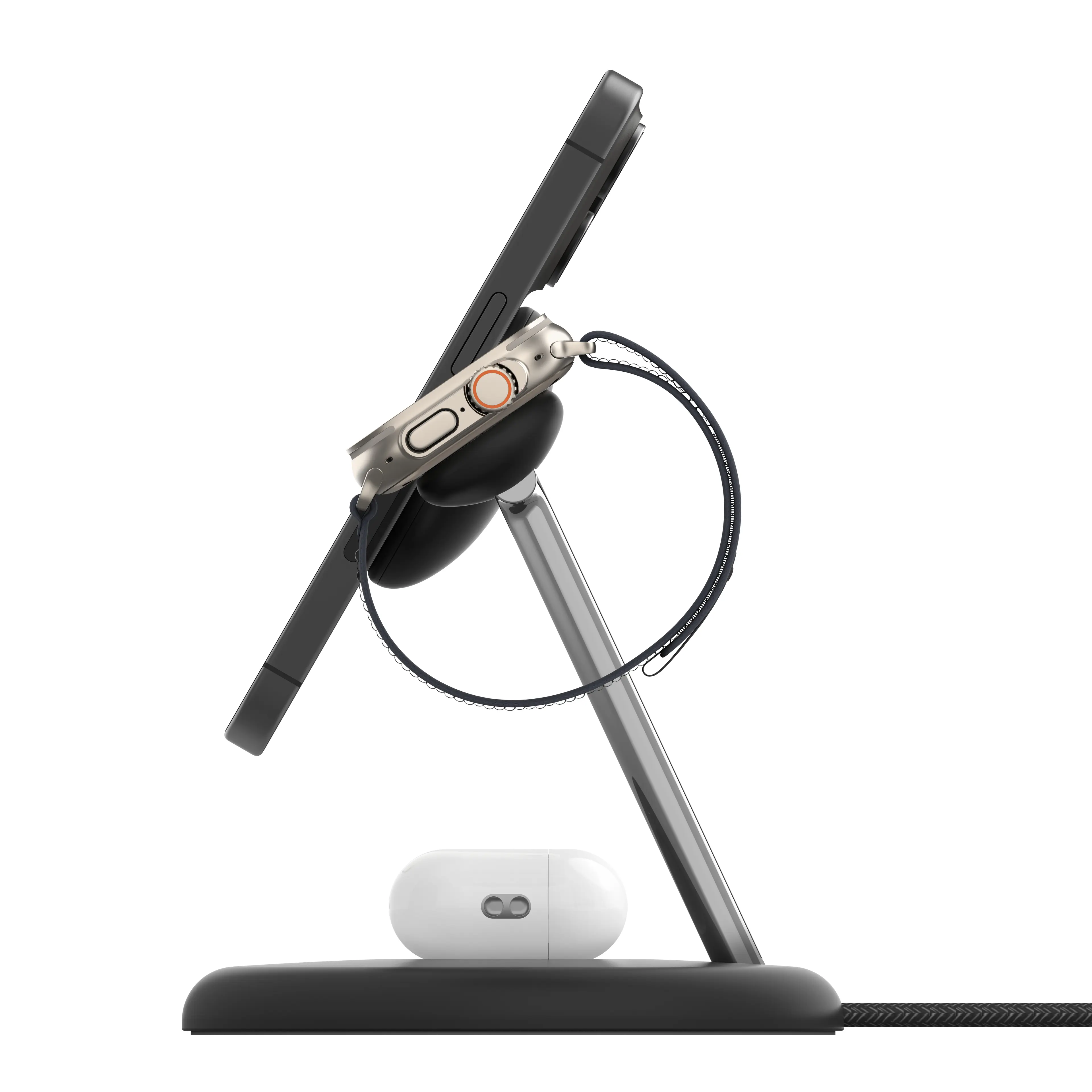 Belkin BOOST CHARGE 3-in-1 Magnetic Wireless Charging Stand with Qi2 15W - Black