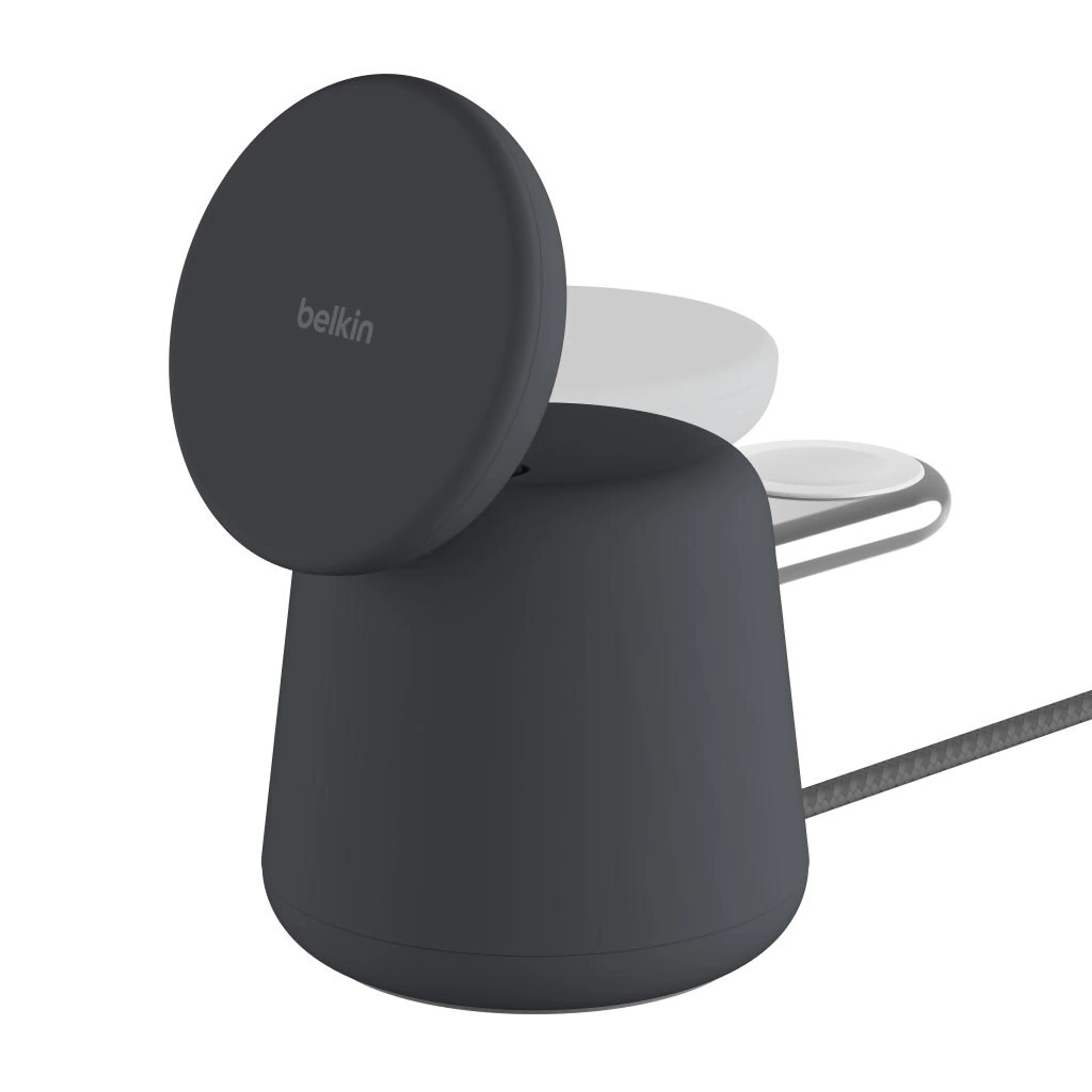 Belkin BOOST CHARGE PRO 2-in-1 Wireless Charging Dock with MagSafe 15W - Charcoal