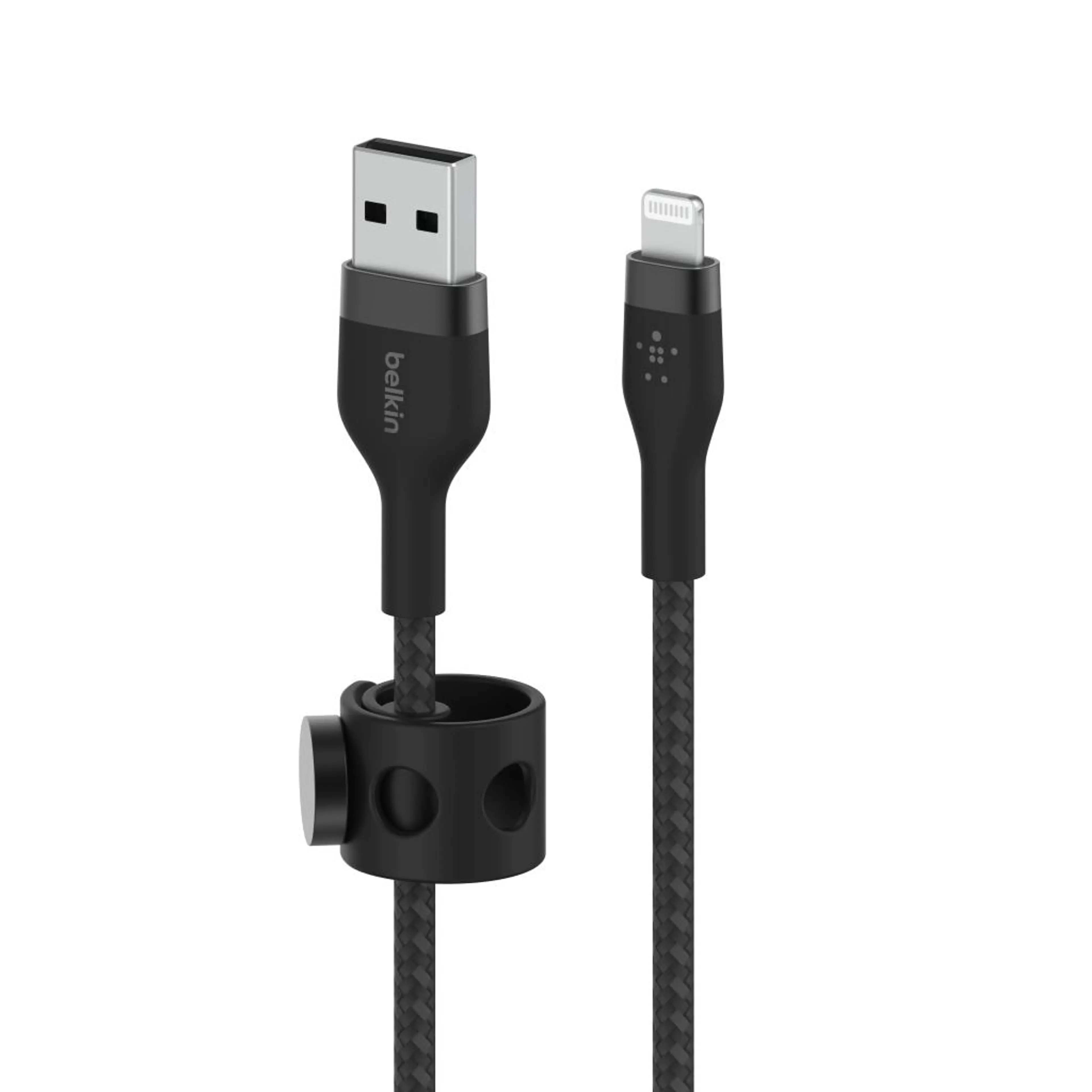 Belkin BOOST CHARGE PRO Flex USB-A to LTG; Braided Silicone Cable - 2M - Black