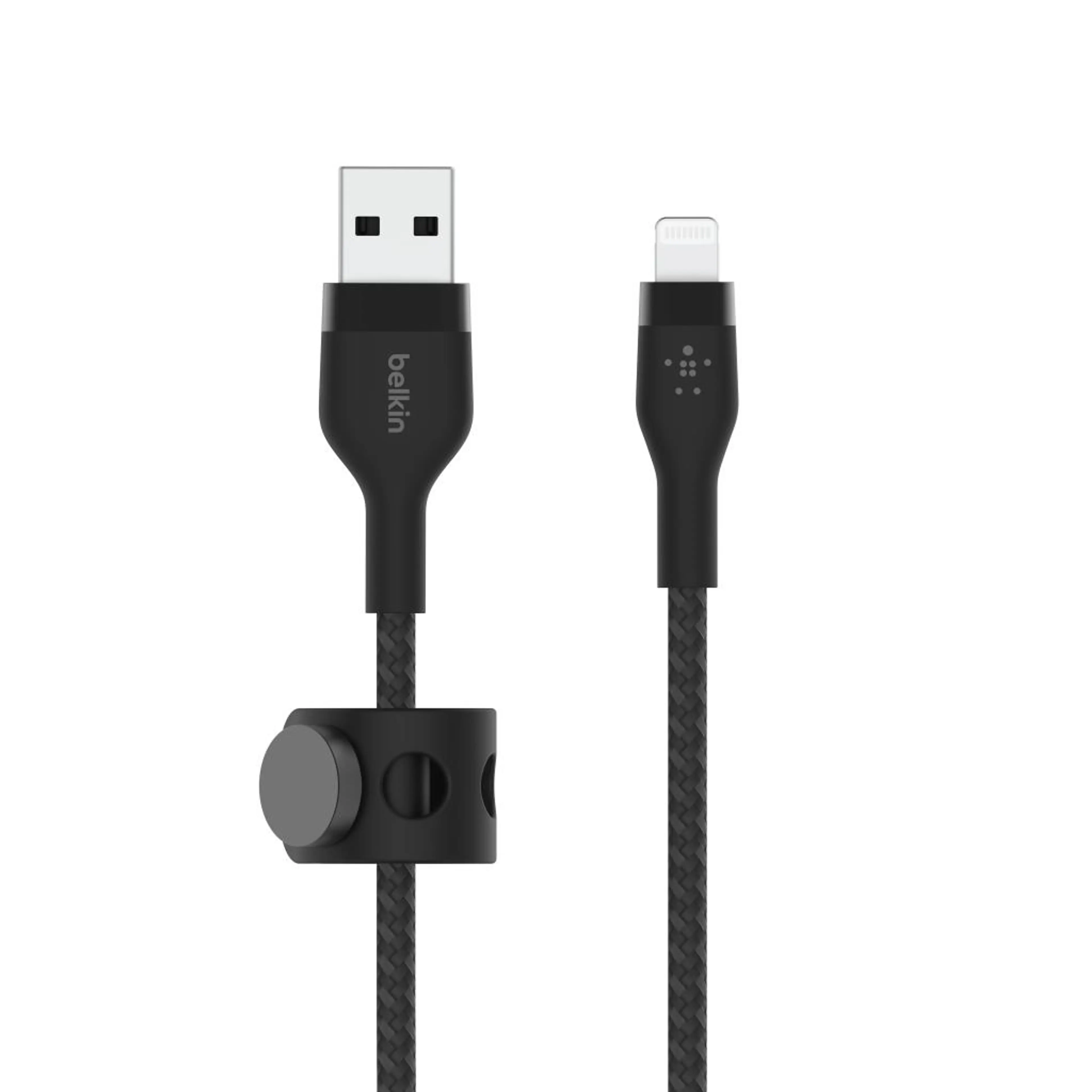 Belkin BOOST CHARGE PRO Flex USB-A to LTG; Braided Silicone Cable - 2M - Black