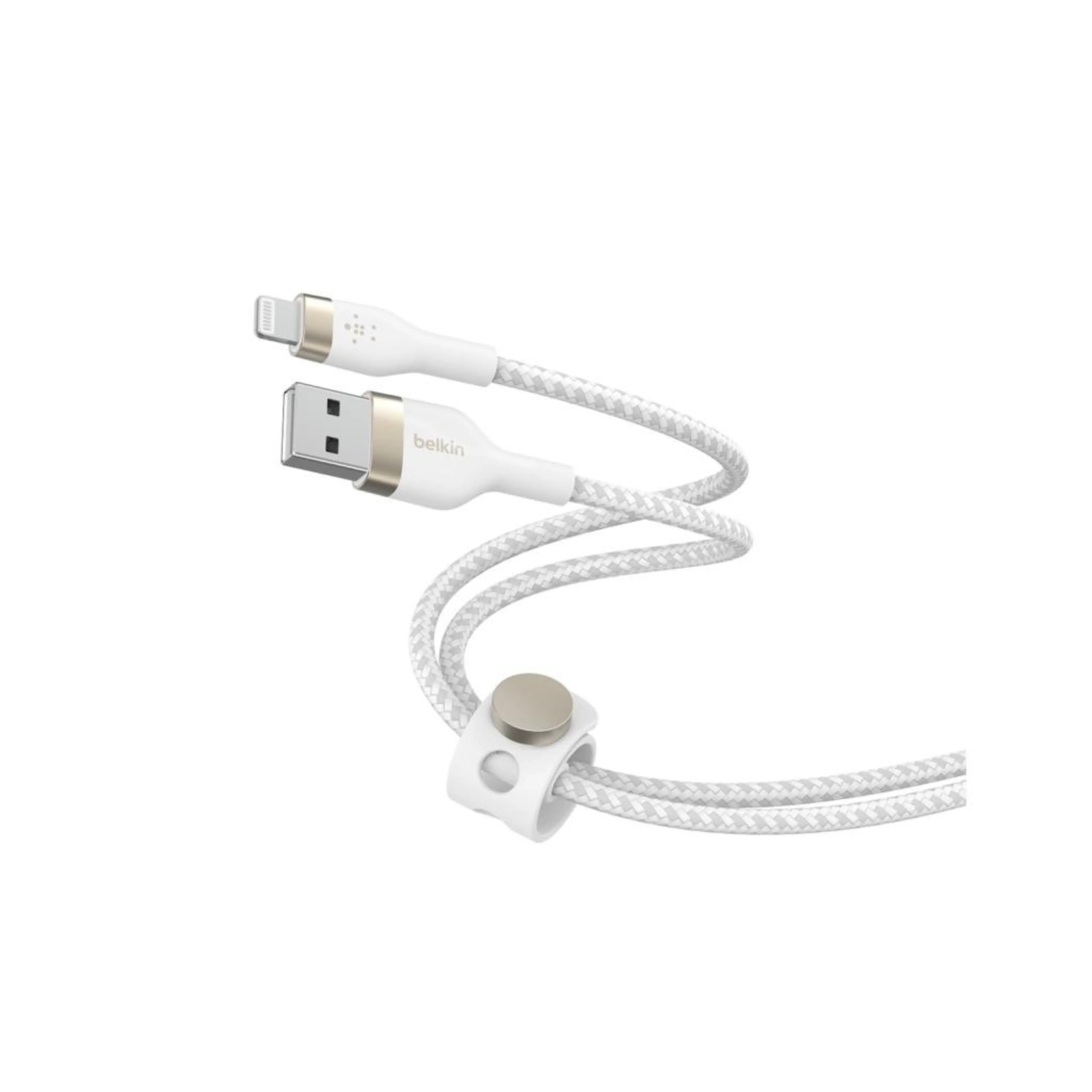Belkin BOOST CHARGE PRO Flex USB-A to LTG; Braided Silicone Cable - 3M - White