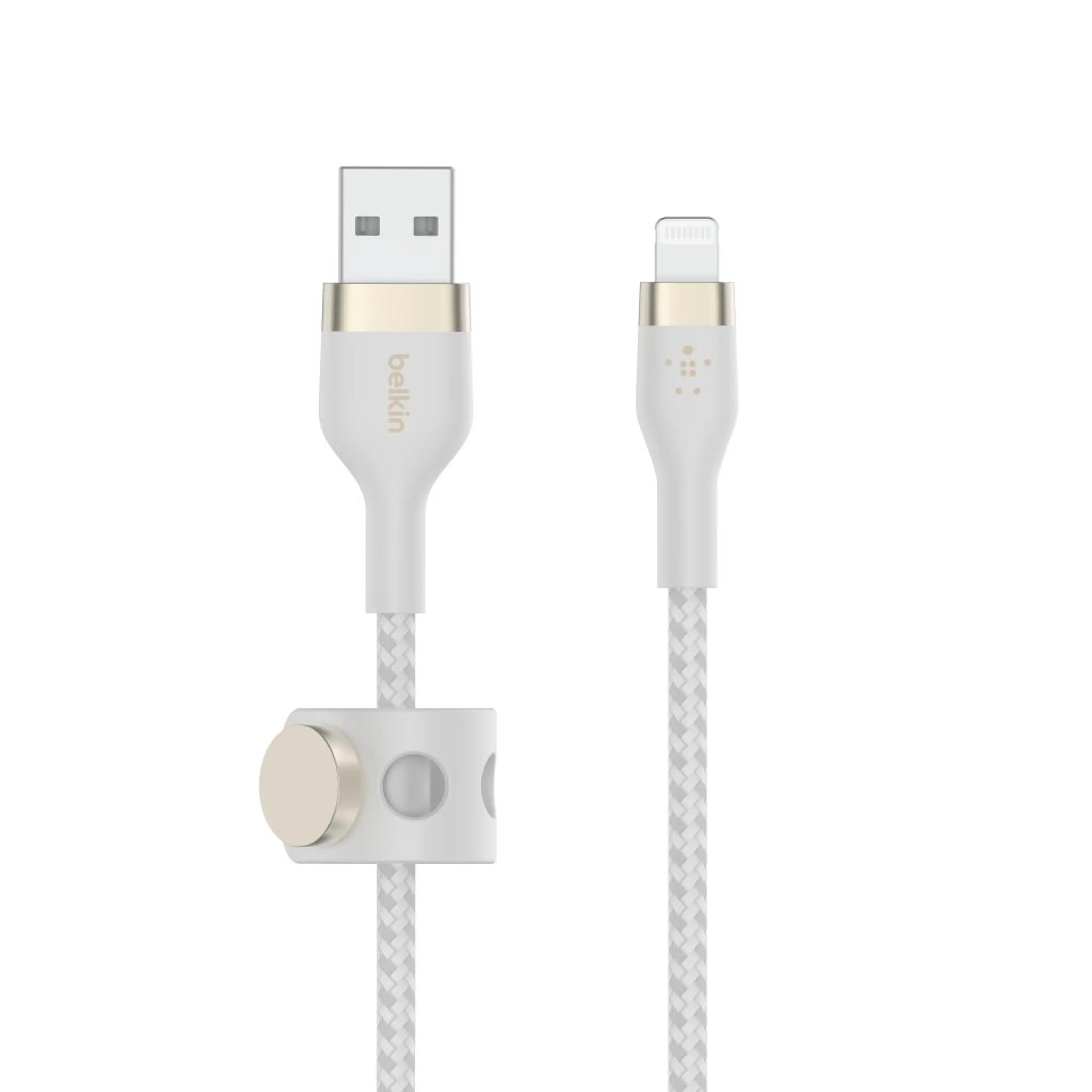 Belkin BOOST CHARGE PRO Flex USB-A to LTG; Braided Silicone Cable - 3M - White