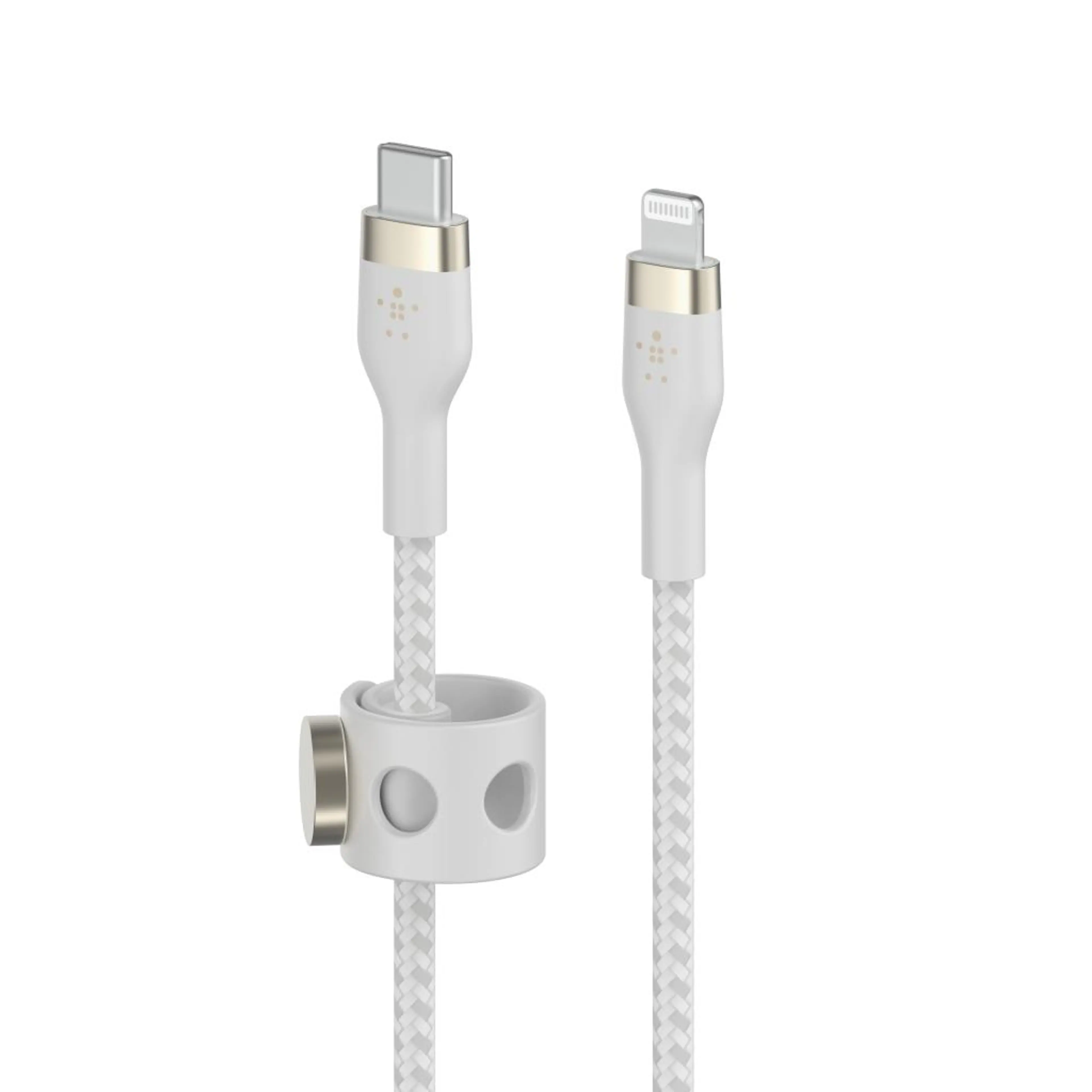 Belkin BOOST CHARGE PRO Flex USB-C to LTG; Braided Silicone Cable - 2M - White