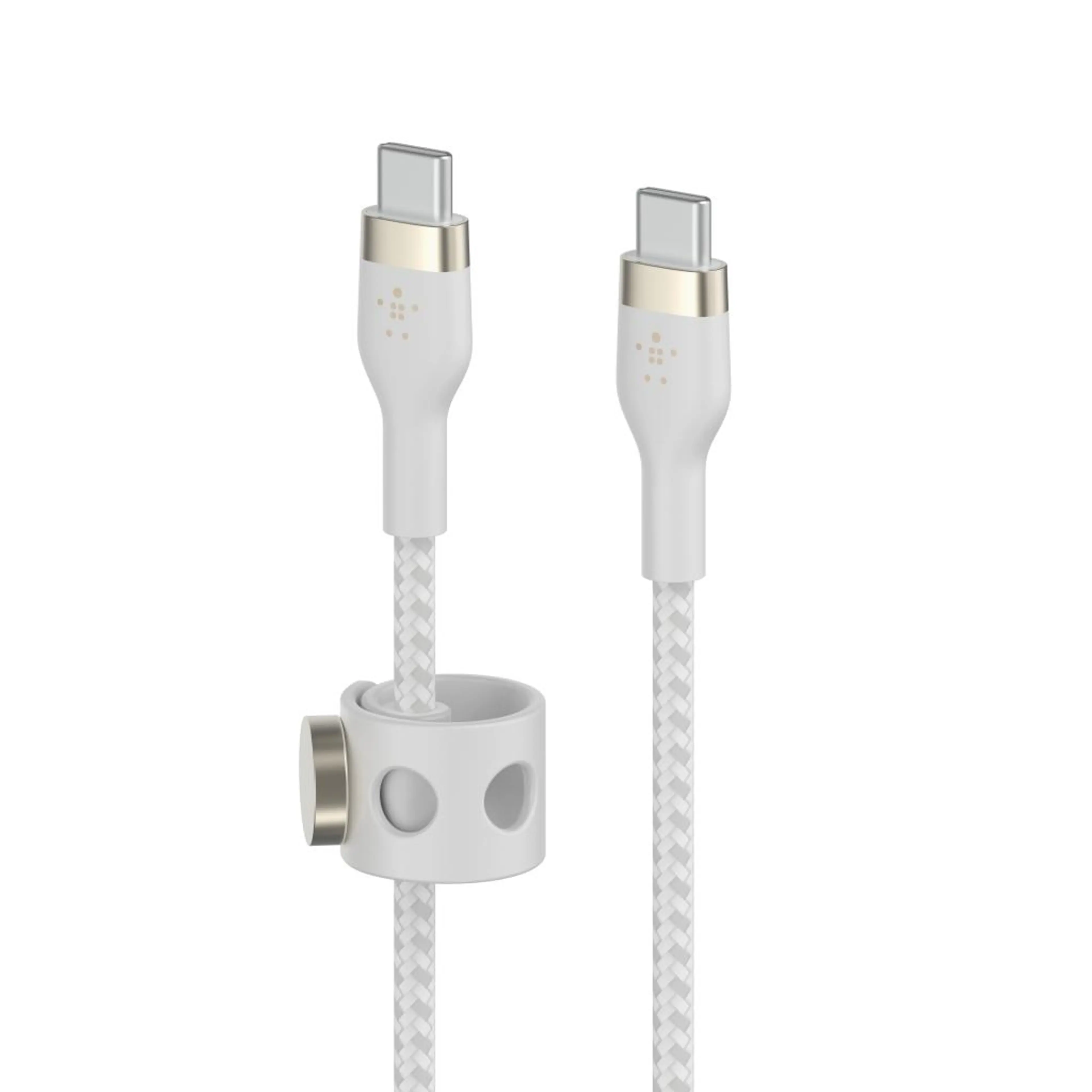 Belkin BOOST CHARGE PRO Flex USB-C to USB-C 2.0; Braided Silicone Cable - 2M - White