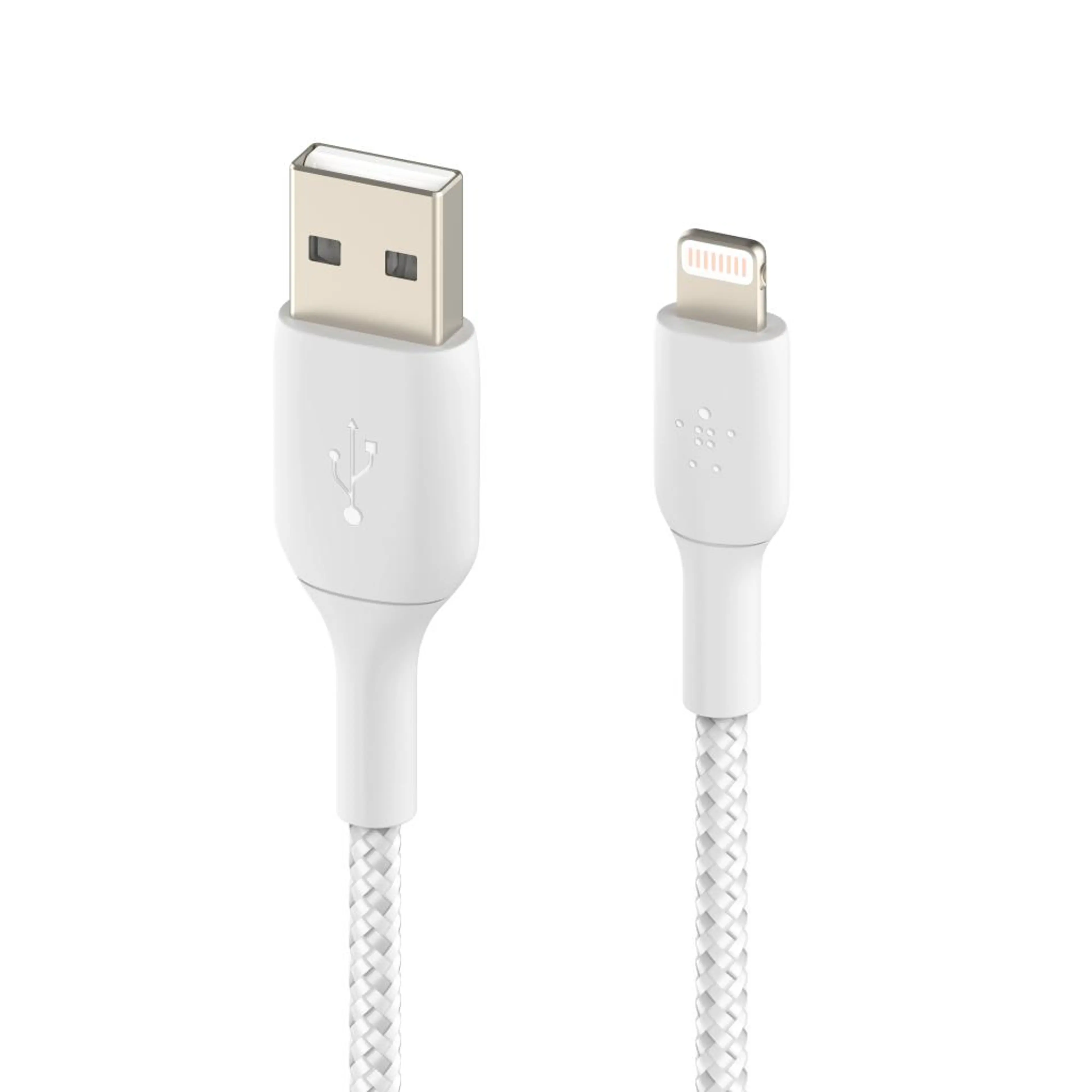 Belkin BOOST CHARGE USB-A to Lightning Cable; Braided - 0;15M - White