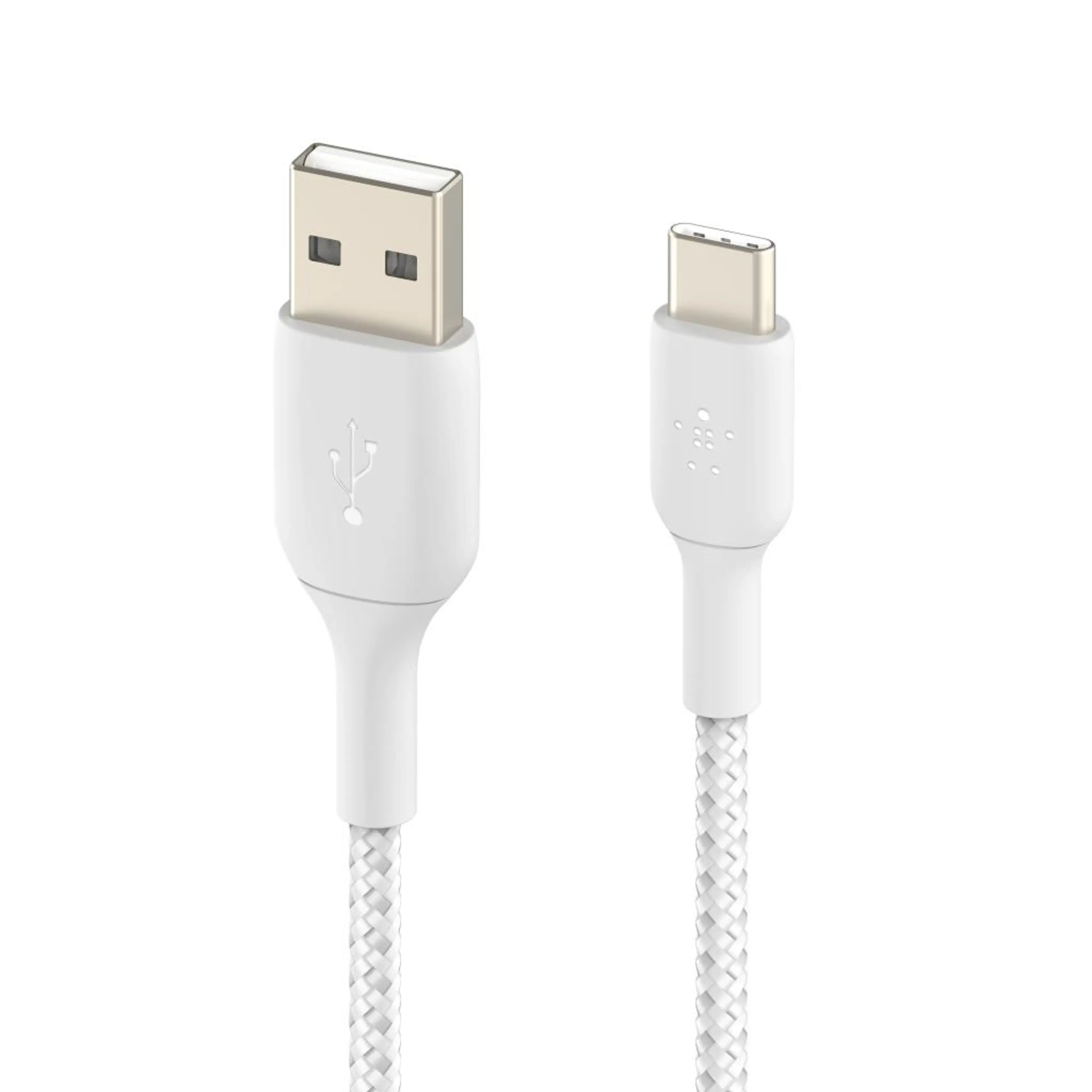 Belkin BOOST CHARGE USB-A to USB-C Cable; Braided - 2M - White
