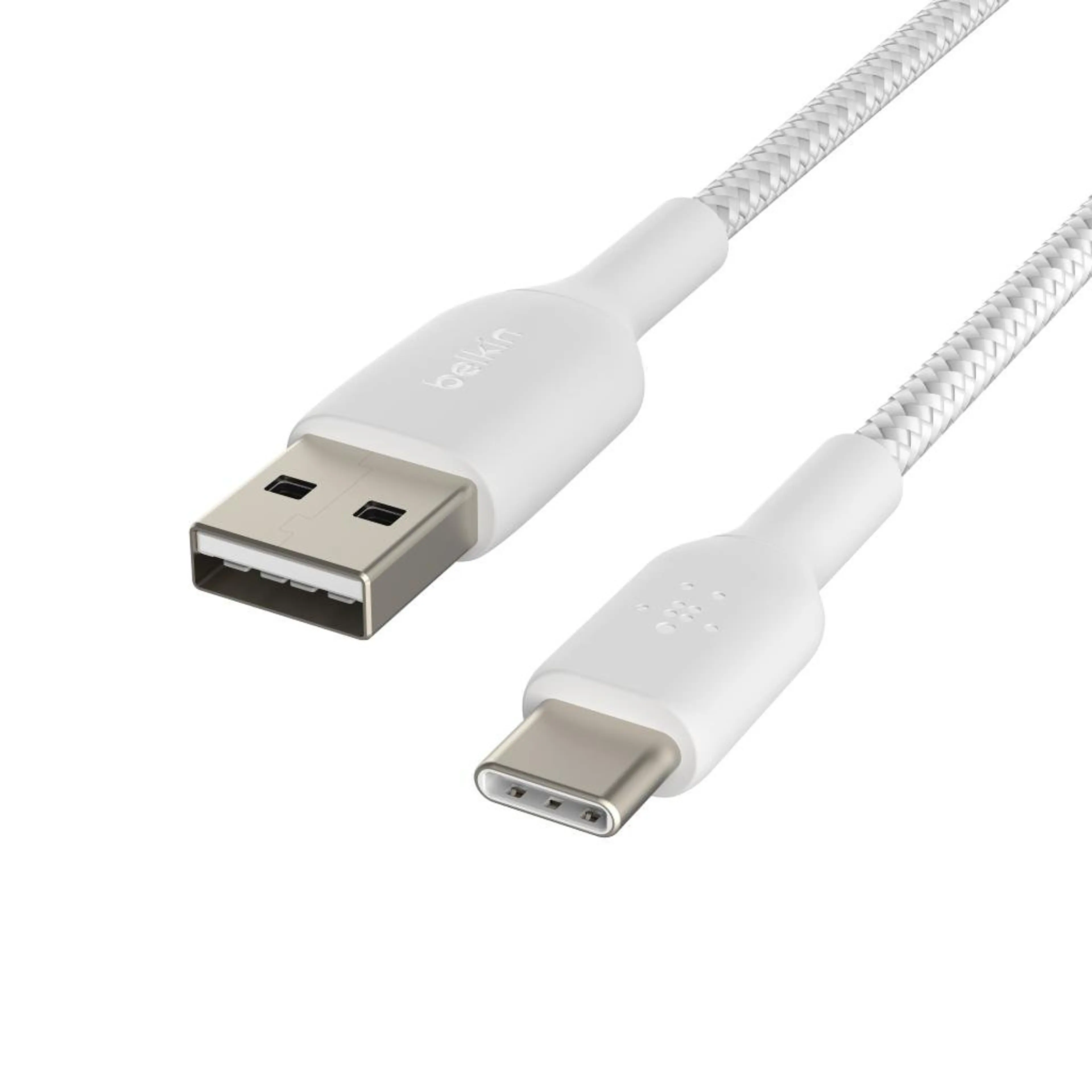 Belkin BOOST CHARGE USB-A to USB-C Cable, Braided - 2M - White