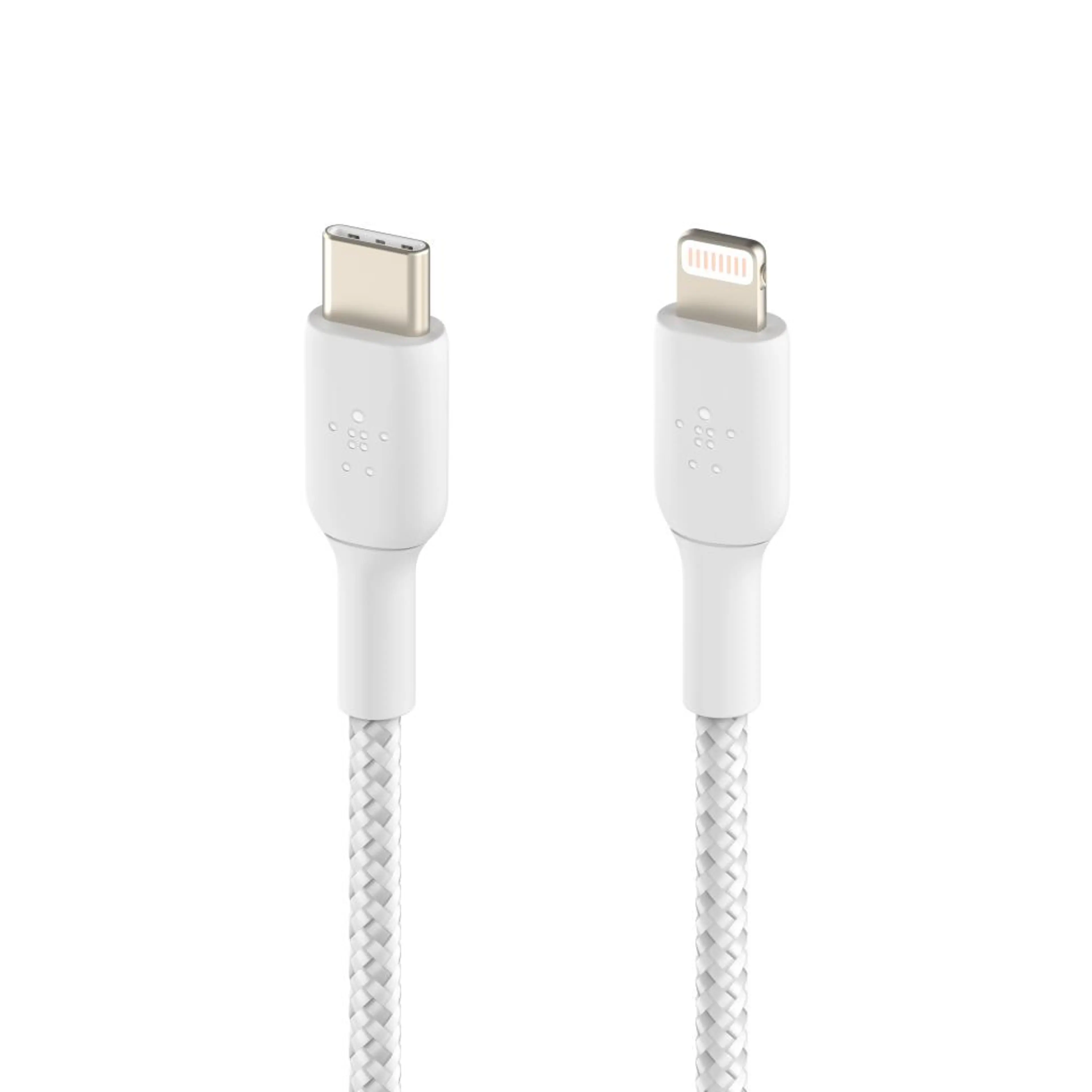 Belkin BOOST CHARGE USB-C to Lightning Cable; Braided - 2M - White