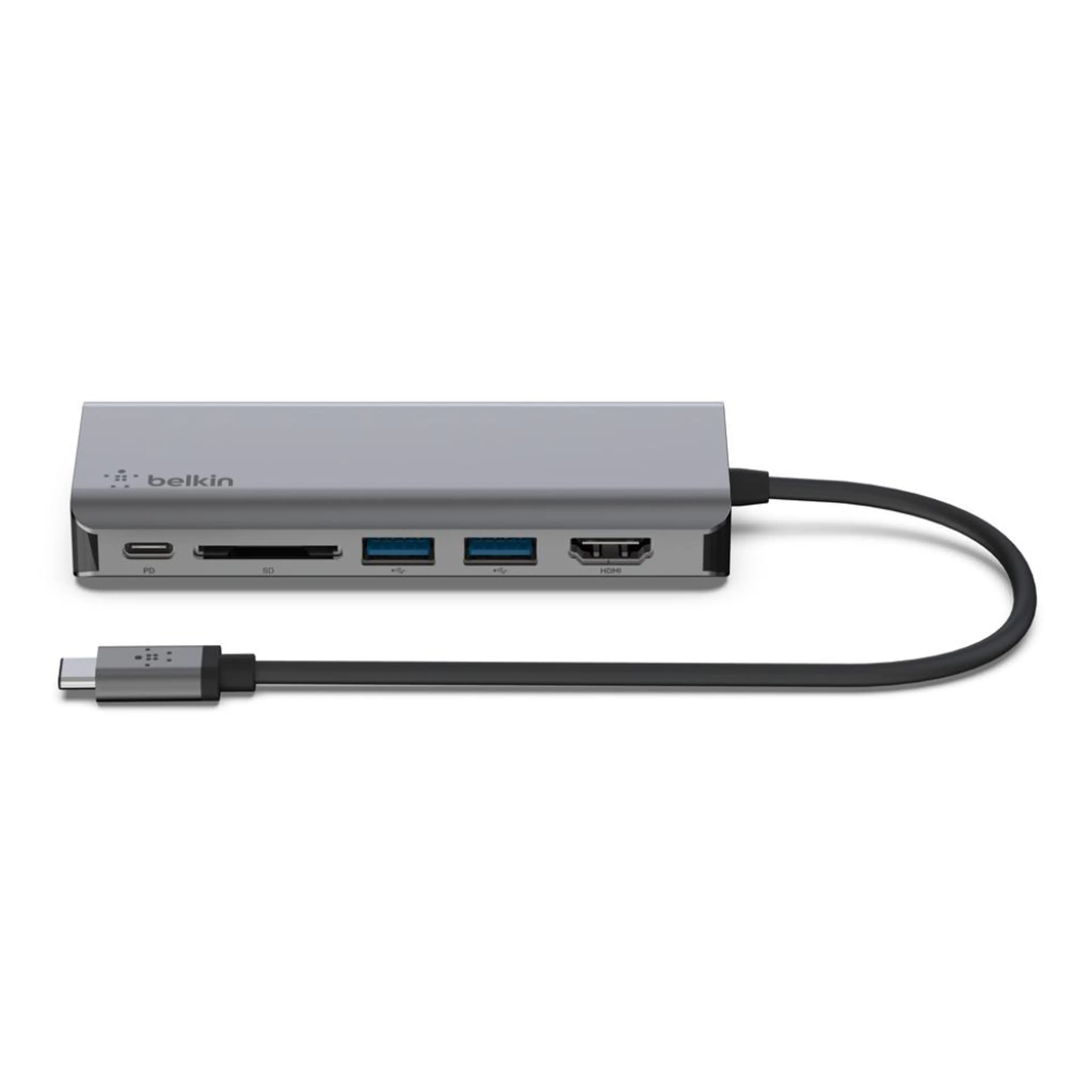 Belkin CONNECT USB-C 6in1 Multiport adapter - Grey