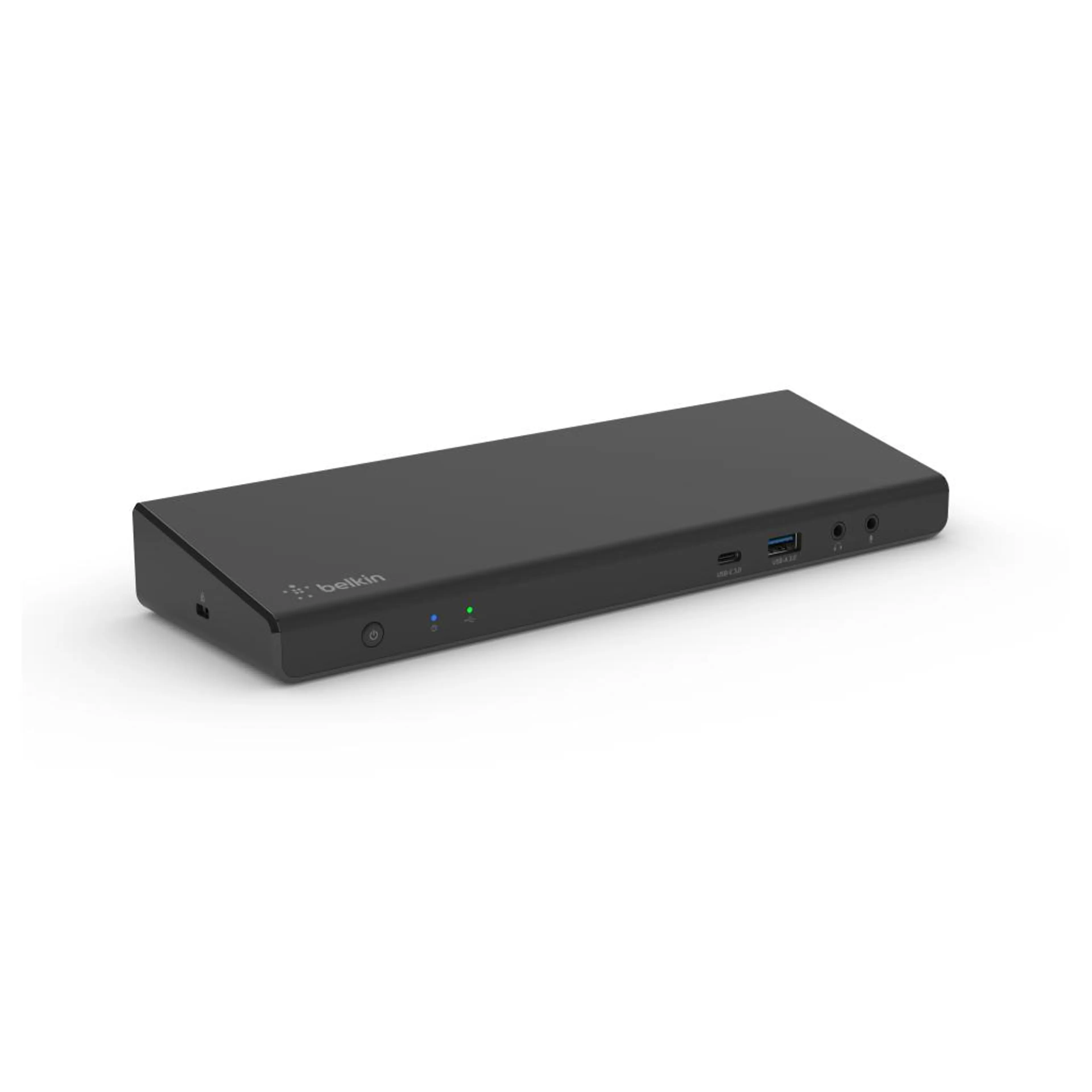 Belkin CONNECT USB C Display Link Dock; Triple display support up to 4K; HDMI; DP; USB C; USB A; GbE; Audio; PD 85w; Mac/PC/Chrome compatible - Black