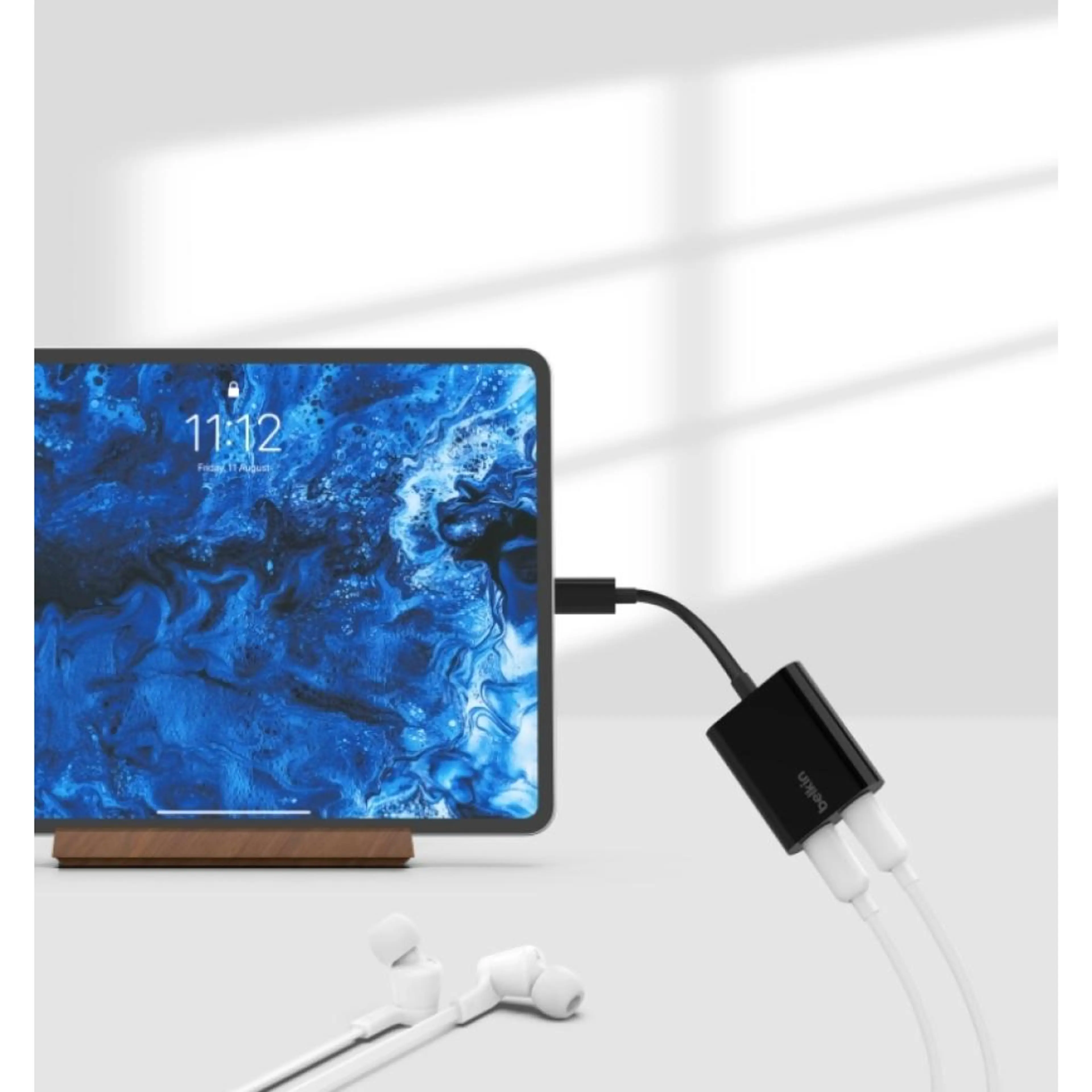 Belkin ROCKSTAR Dual USB-C Audio + Charge Adapter - Black
