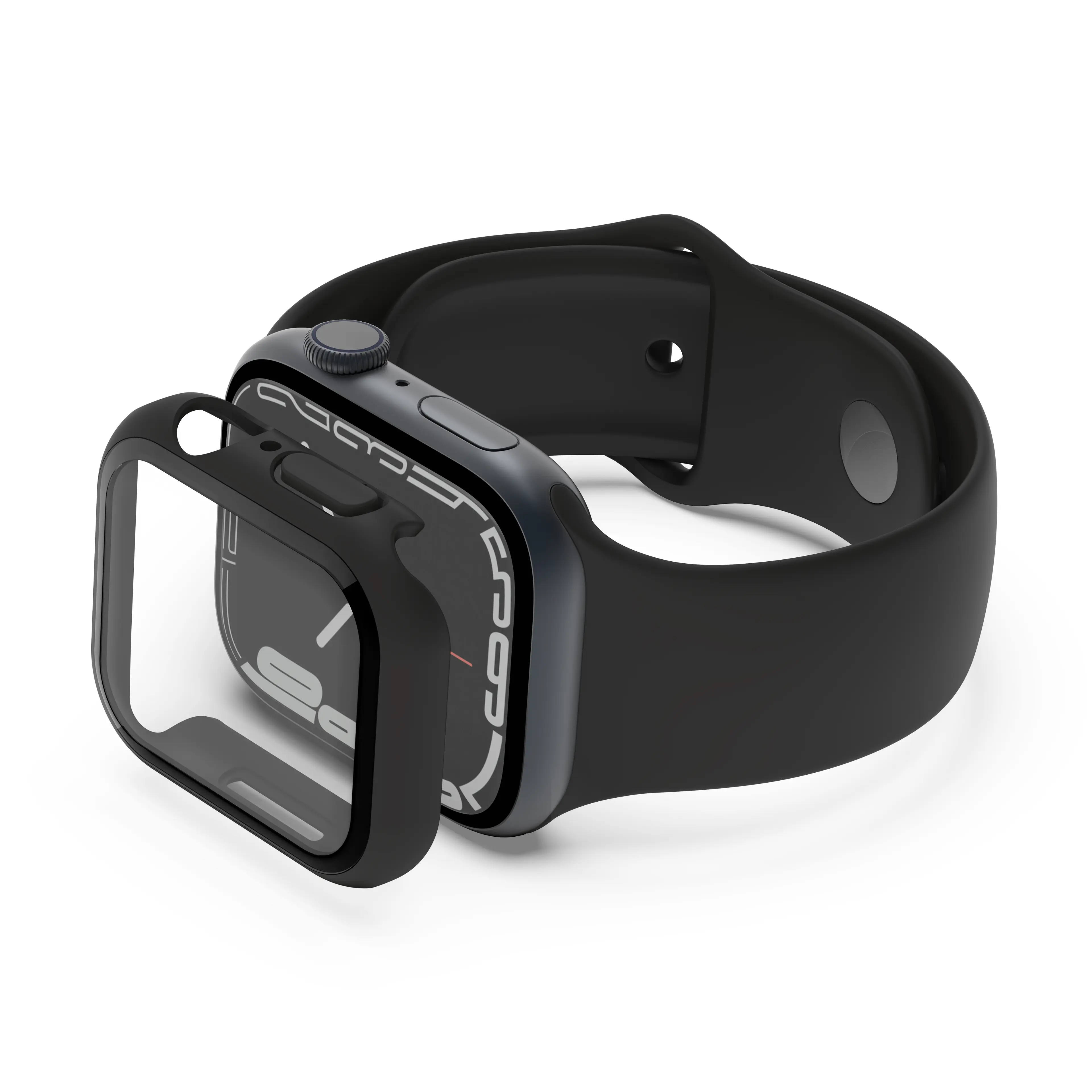 Belkin SCREENFORCE TemperedCurve 2 in 1 AM Screen Protector - Series 4-9/SE - 40/41mm - Black