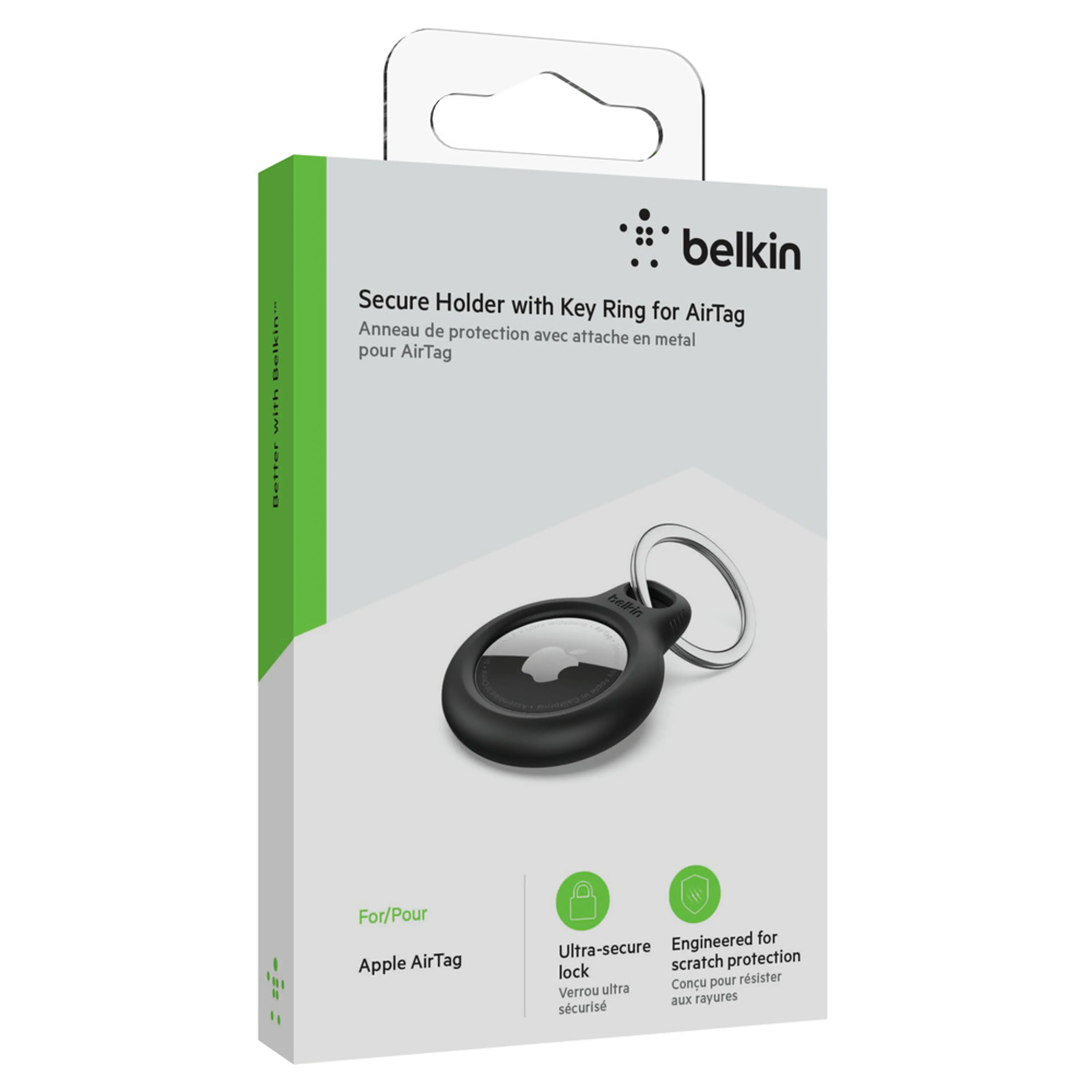 Belkin Secure Holder w Keyring - Airtag - Black