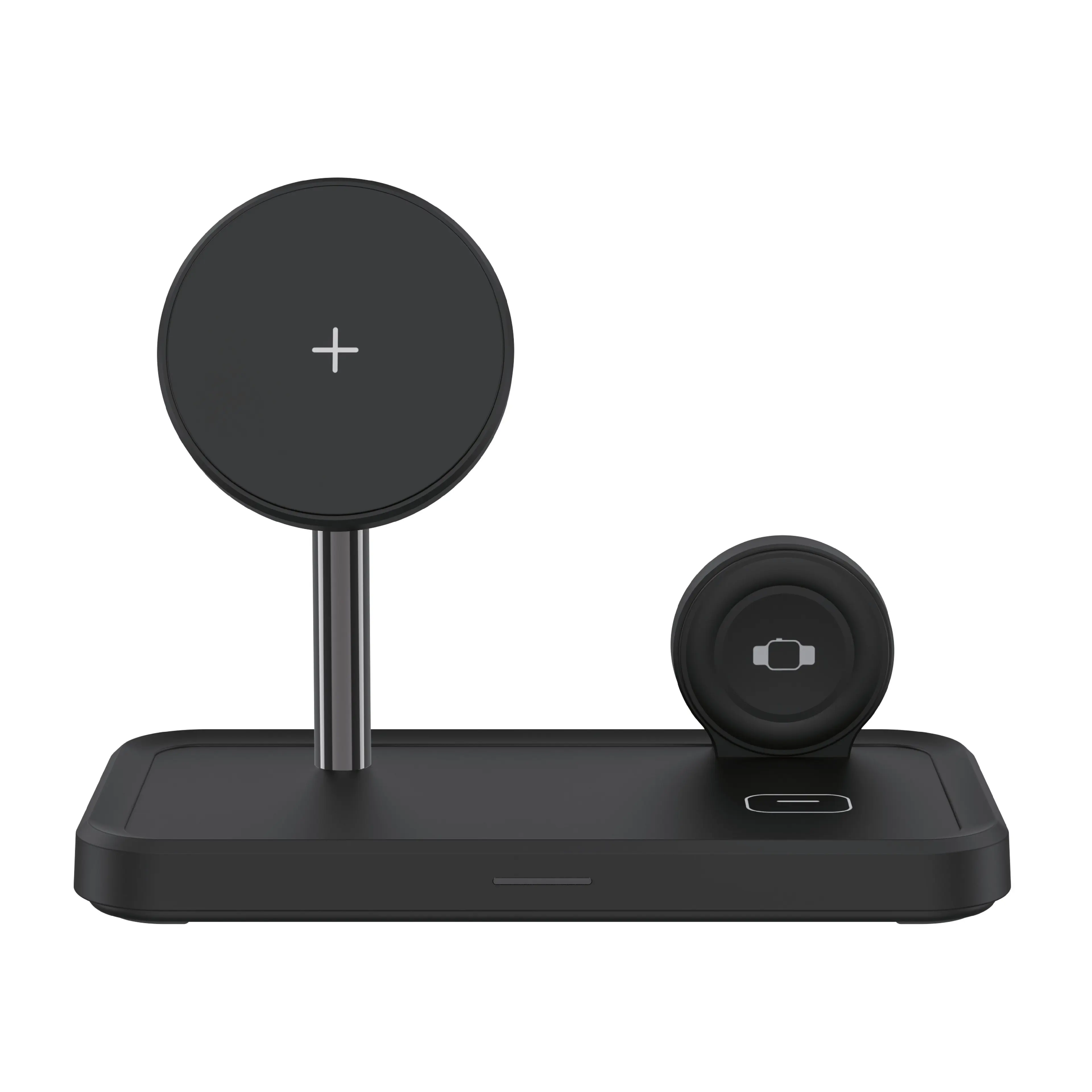 Dviced 3-in-1 magnetic wireless stand w cable; wall charger - Black
