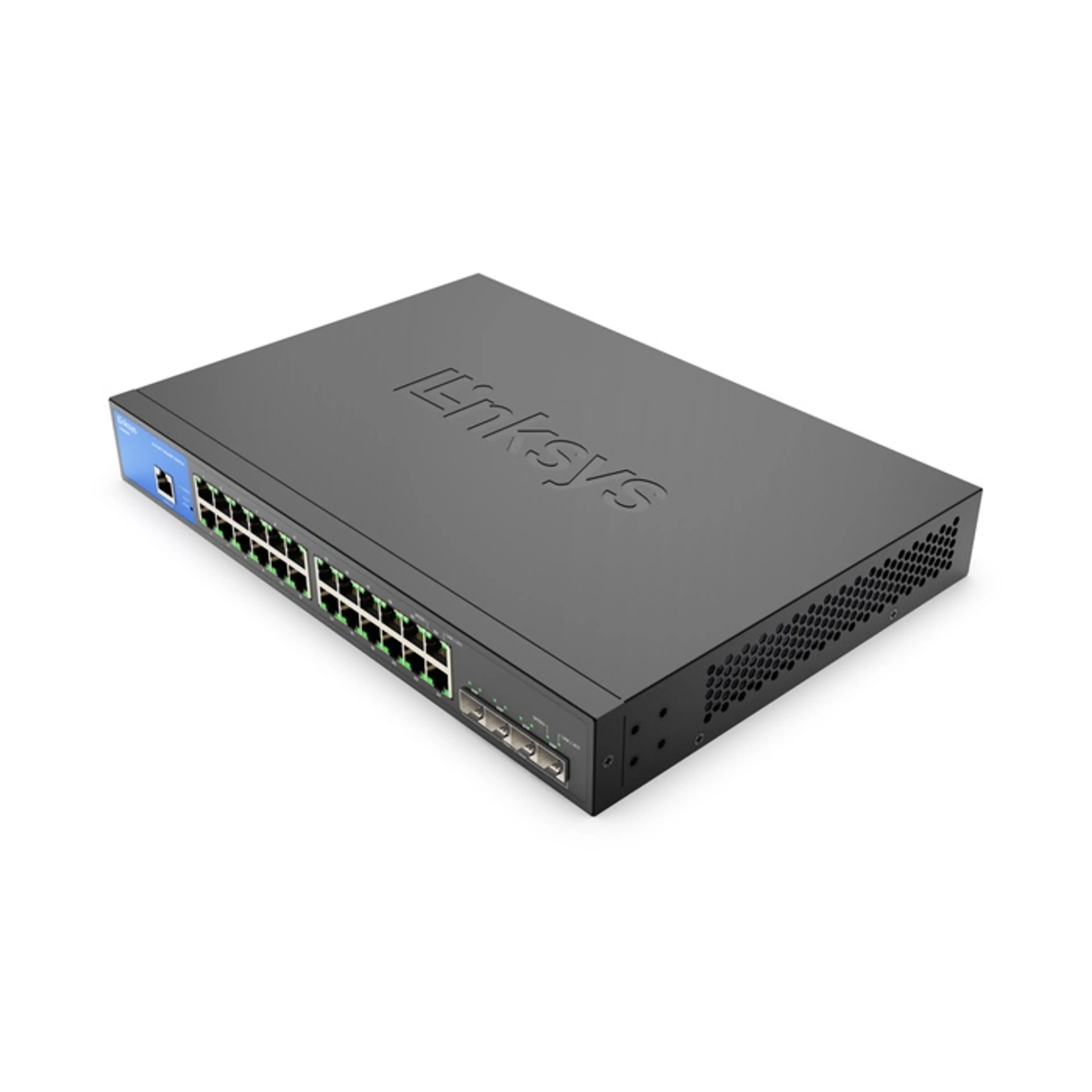Linksys 24-Port Managed Gigabit Switch + 4 SFP+ Ports - Black