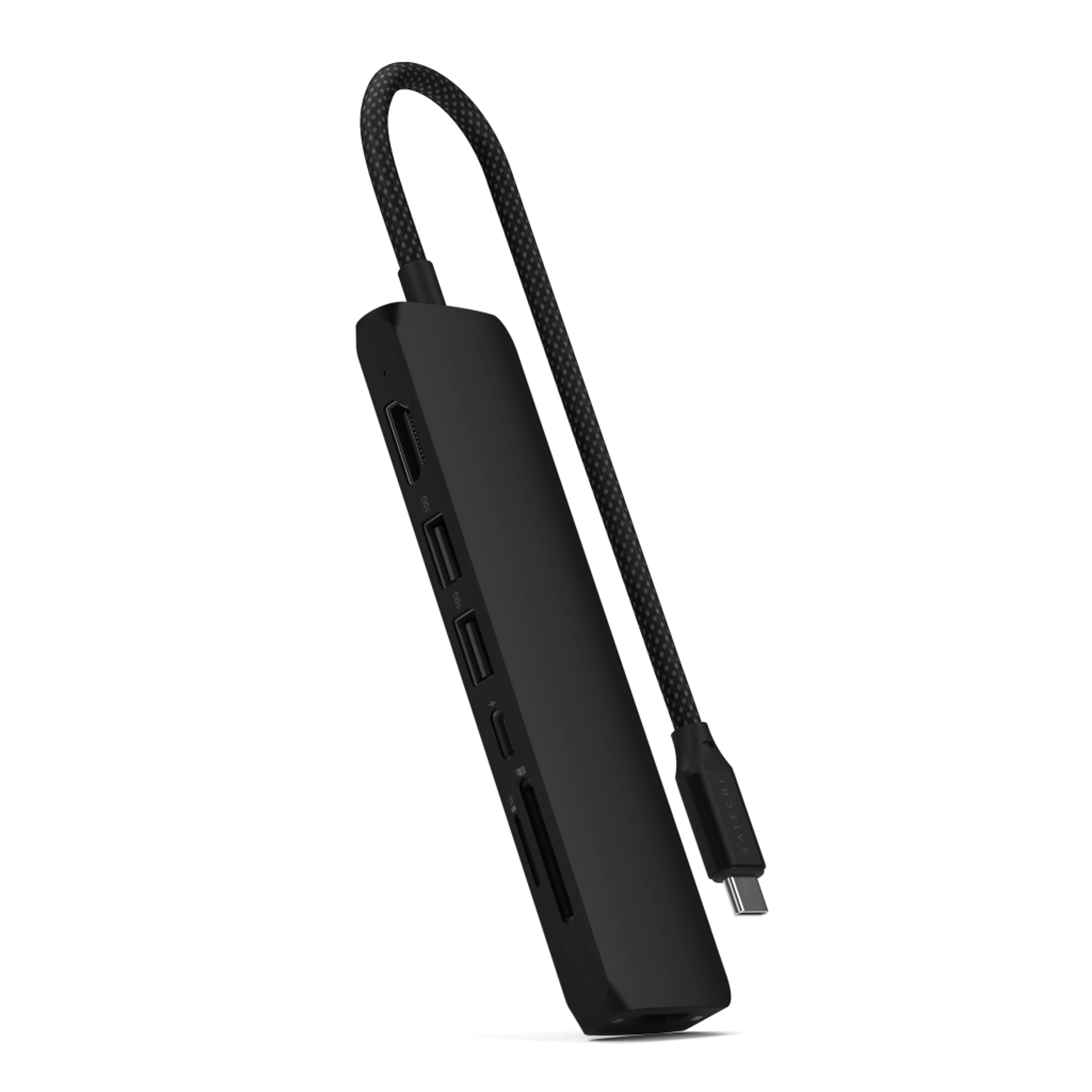 Satechi 7-in-1 USB-C Slim Multiport Adapter with Ethernet - Black