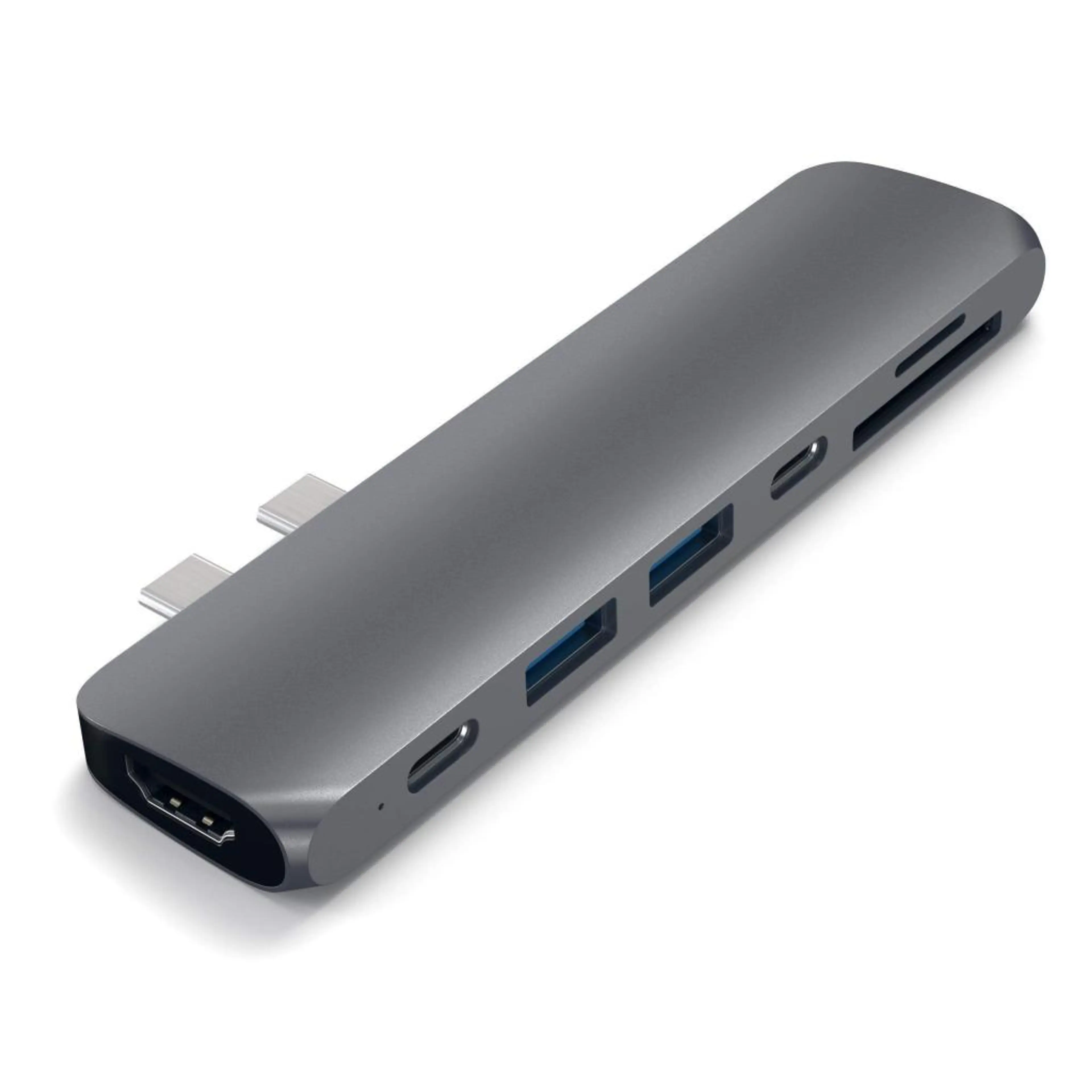 Satechi Aluminium Type-C PRO Hub (HDMI 4K;PassThroughCharging;2x USB3.0;2xSD;ThunderBolt 3) - Space Grey