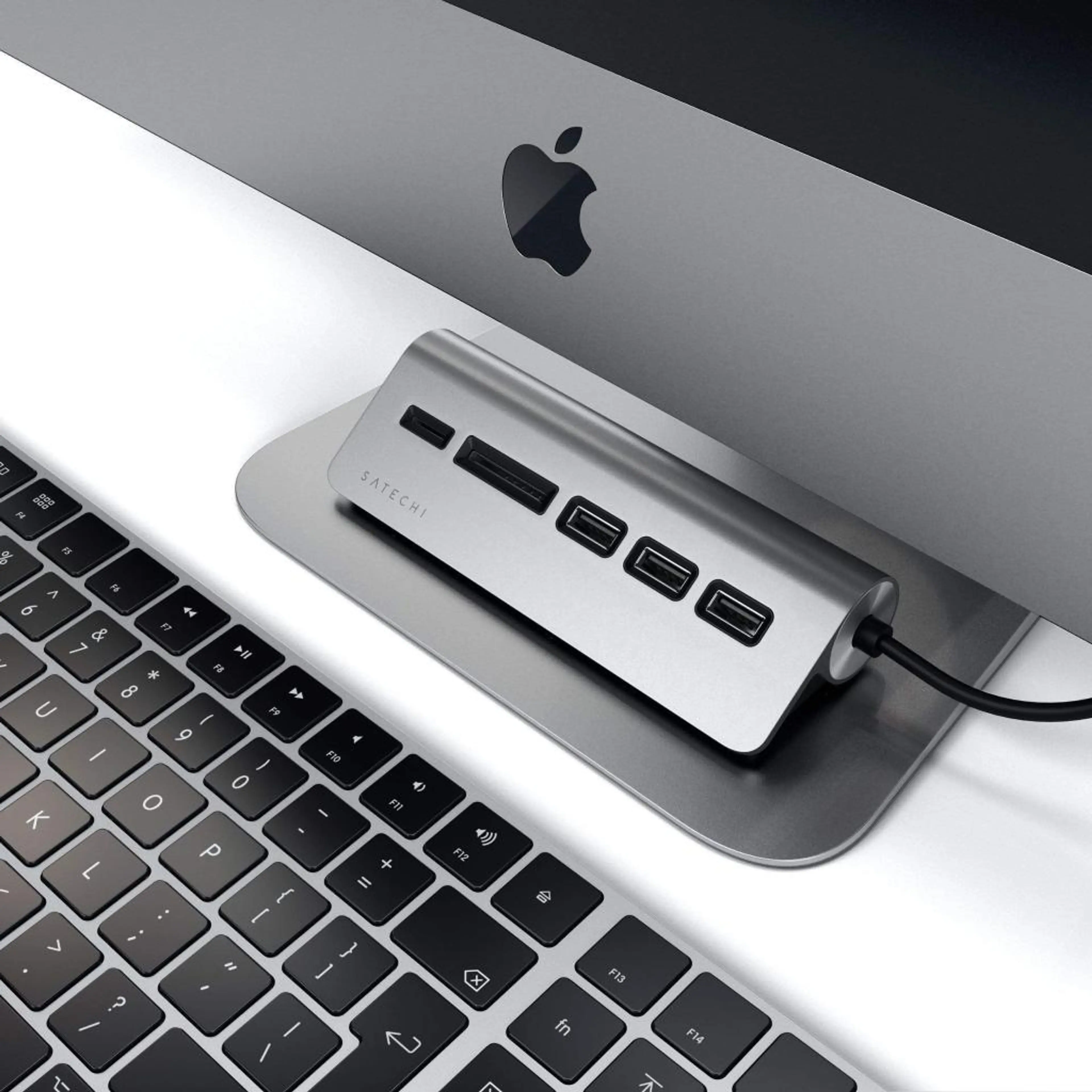 Satechi Aluminium Type-C USB Hub (3x USB 3.0;MicroSD) - Space Grey