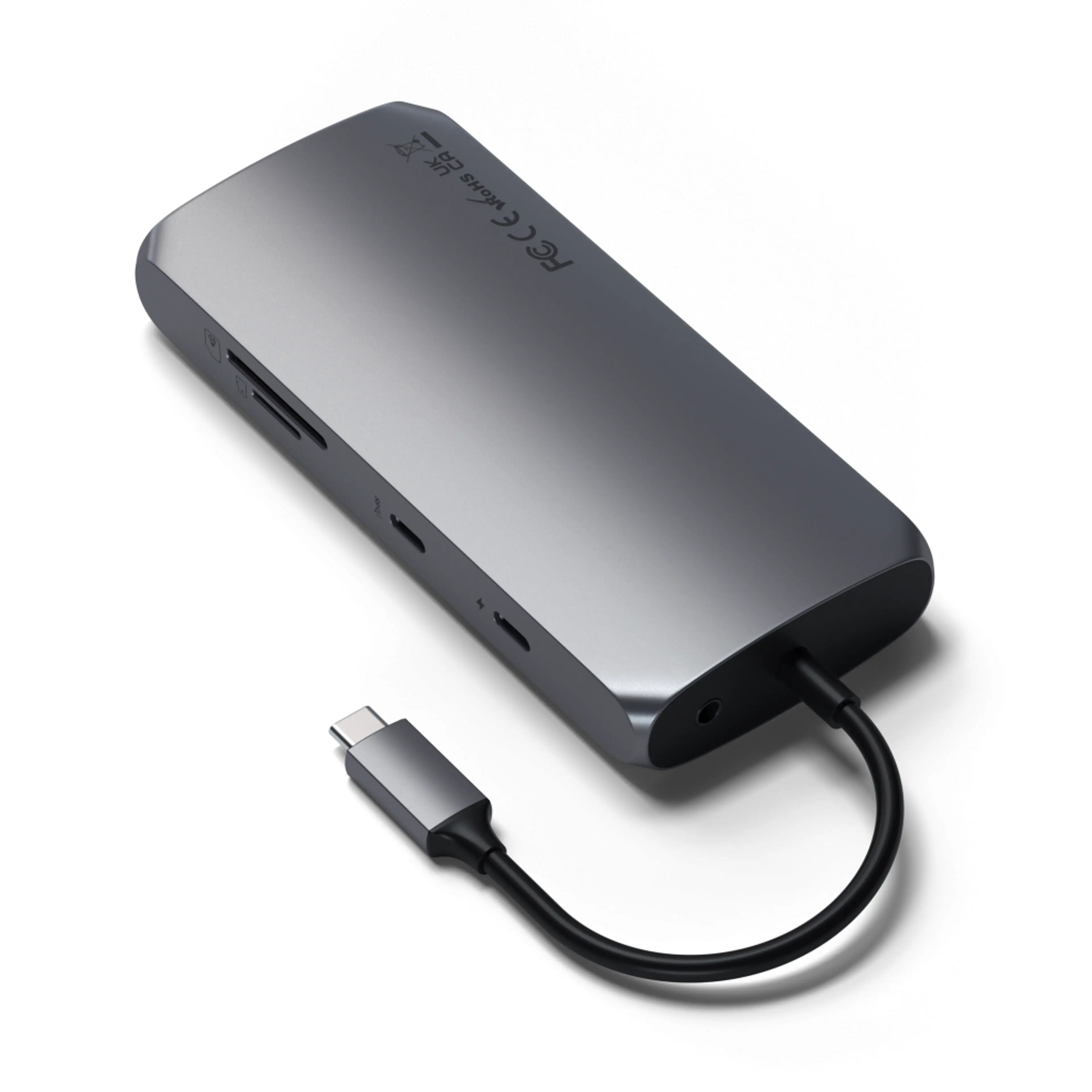 Satechi Aluminium USB-C Multiport MX Adapter (Dual 4K HDMI 60Hz/30Hz;USB-C PD 100W;Ethernet;1xUSB-C 5Gbps;2xUSB-A 3.0;Micro/SD;3.5mm audio) - Space Grey