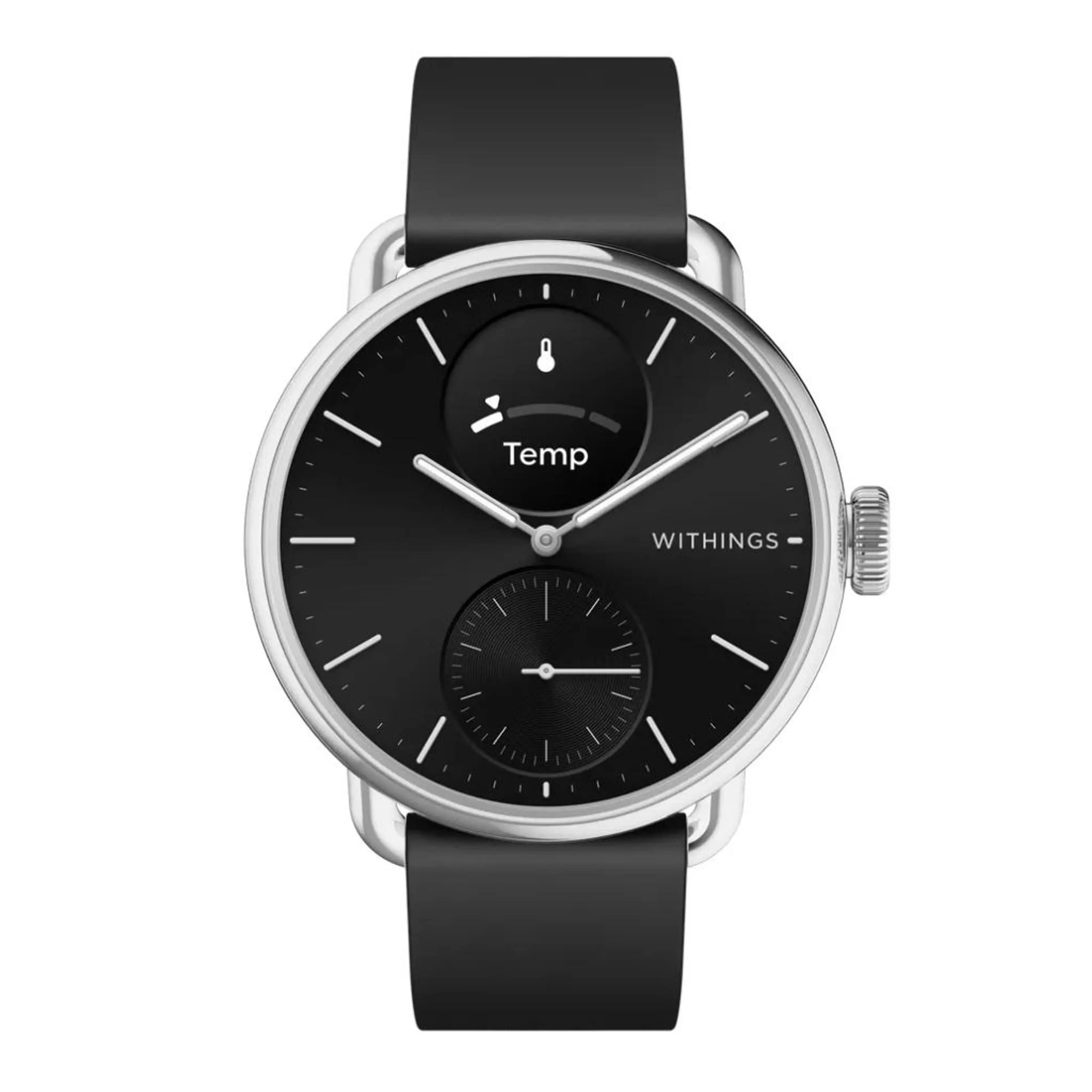 Withings Scanwatch 2 / 38mm (Activity; Sleep Tracker; ECG; Temperature; SPO2 / Stainless steel; fkm wristband; sapphire glass) - Black